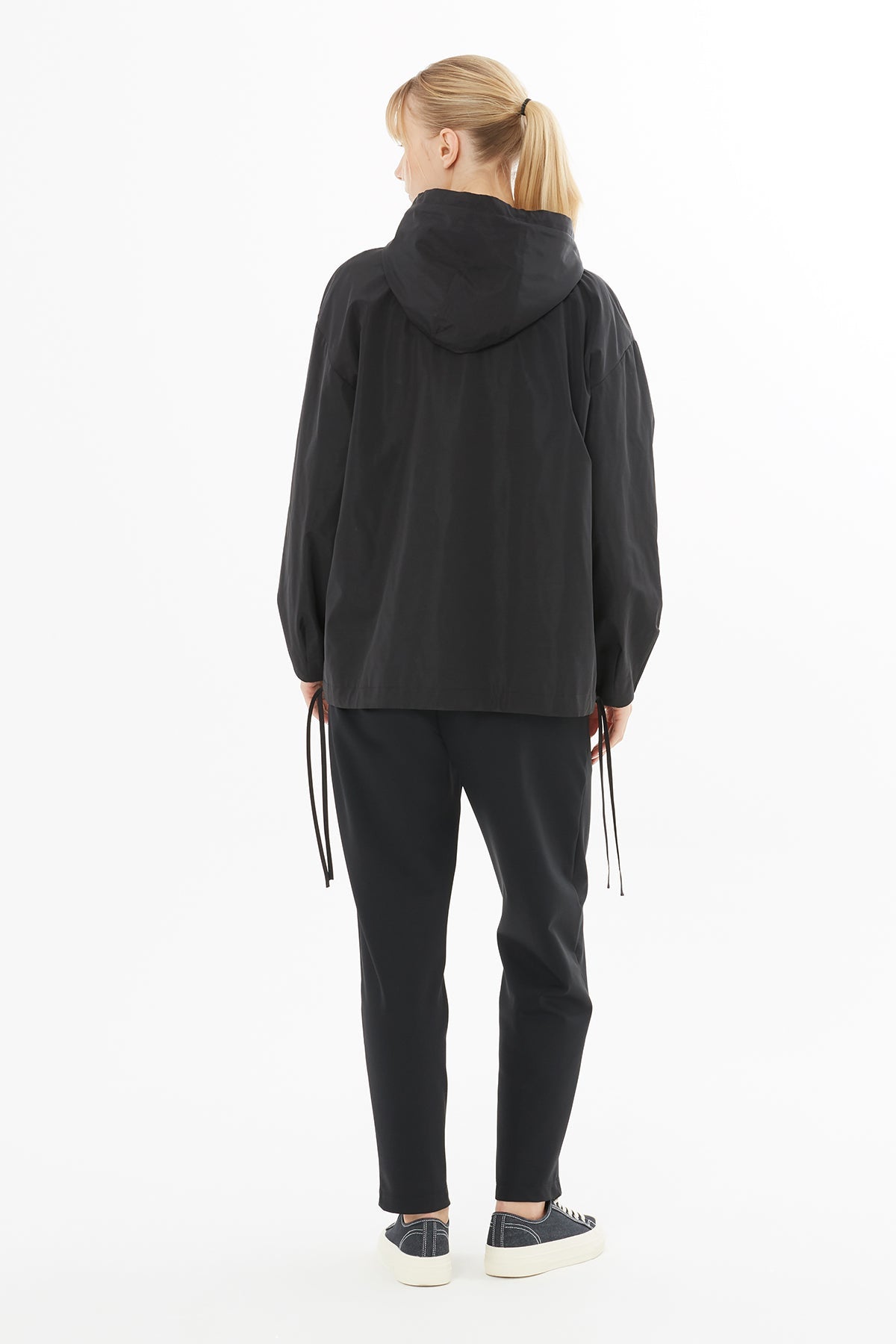 Black Hooded Zip-Up Jacket