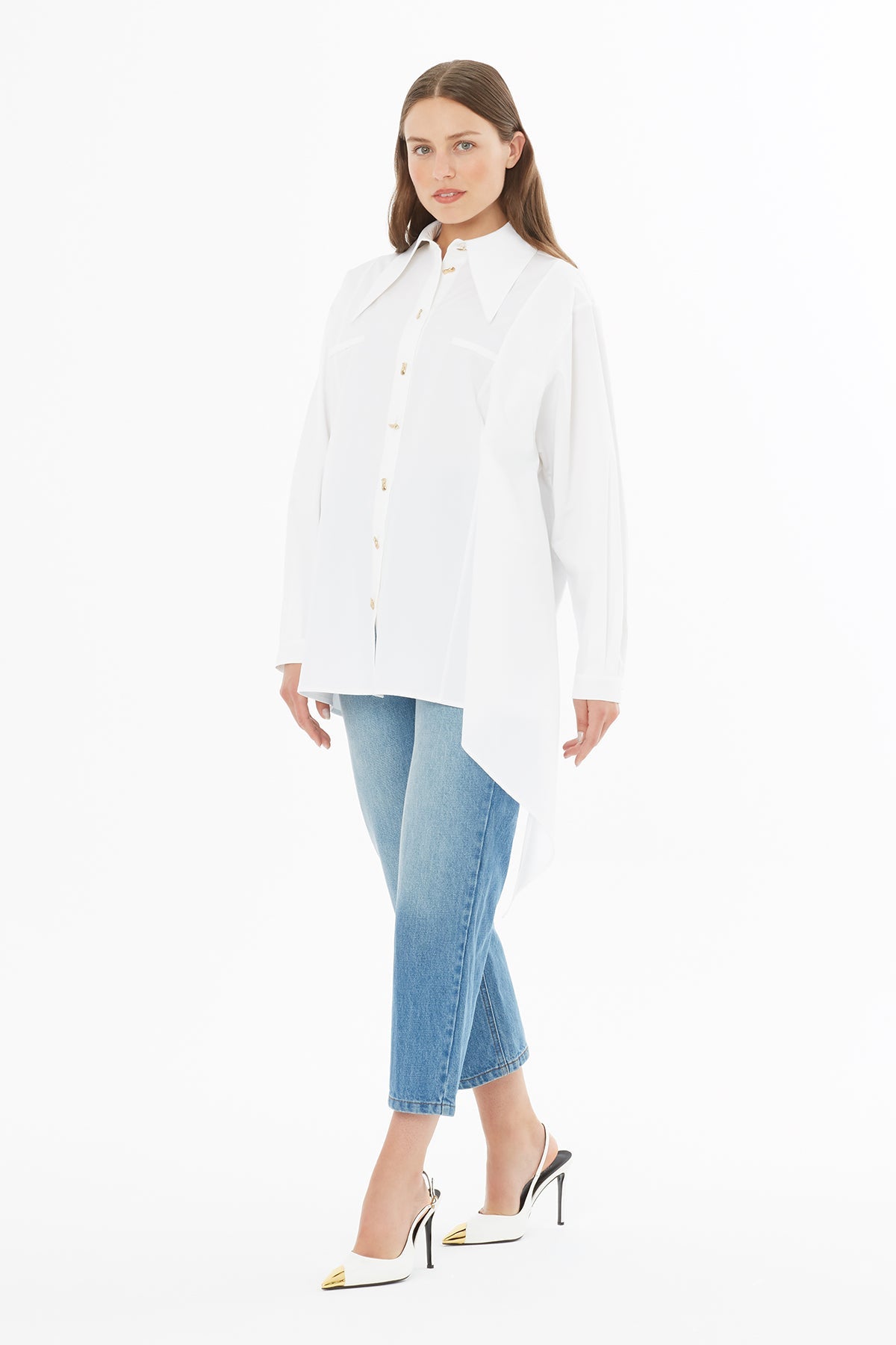 White Shirt with Front Cuffs