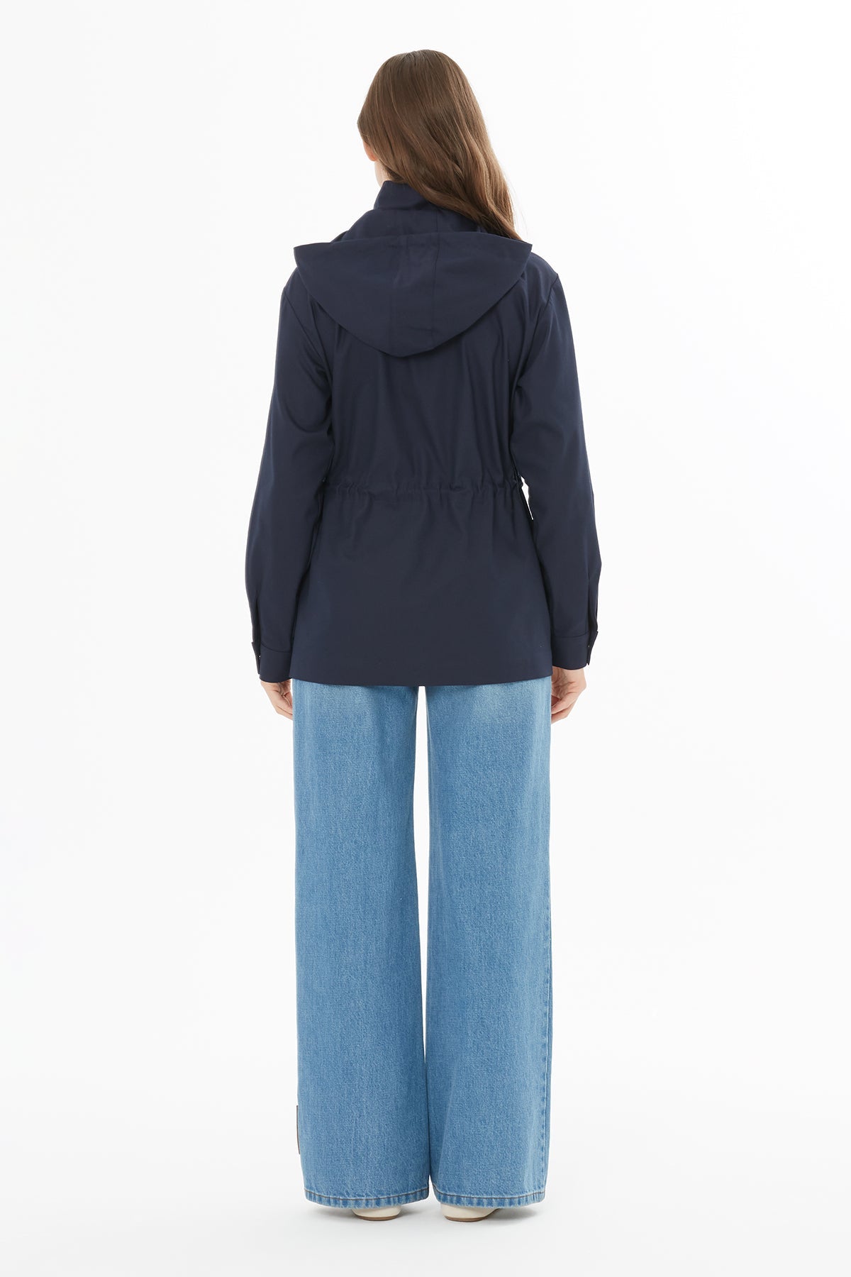 Navy Jacket with Drawstring Detail