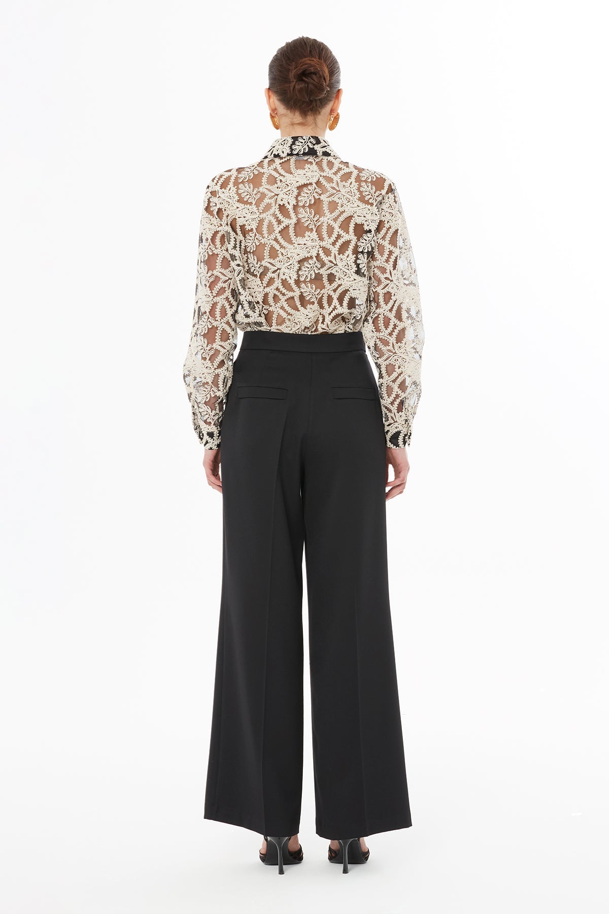 Black Trousers with Pleat Detail