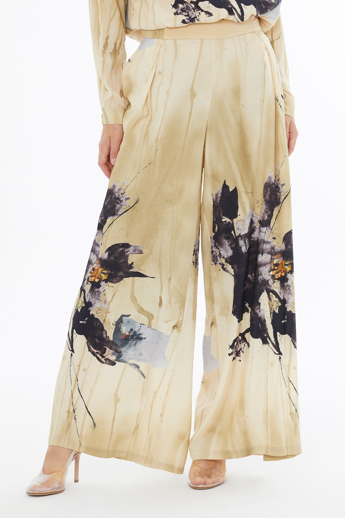 Printed Trousers with Waistband Detail