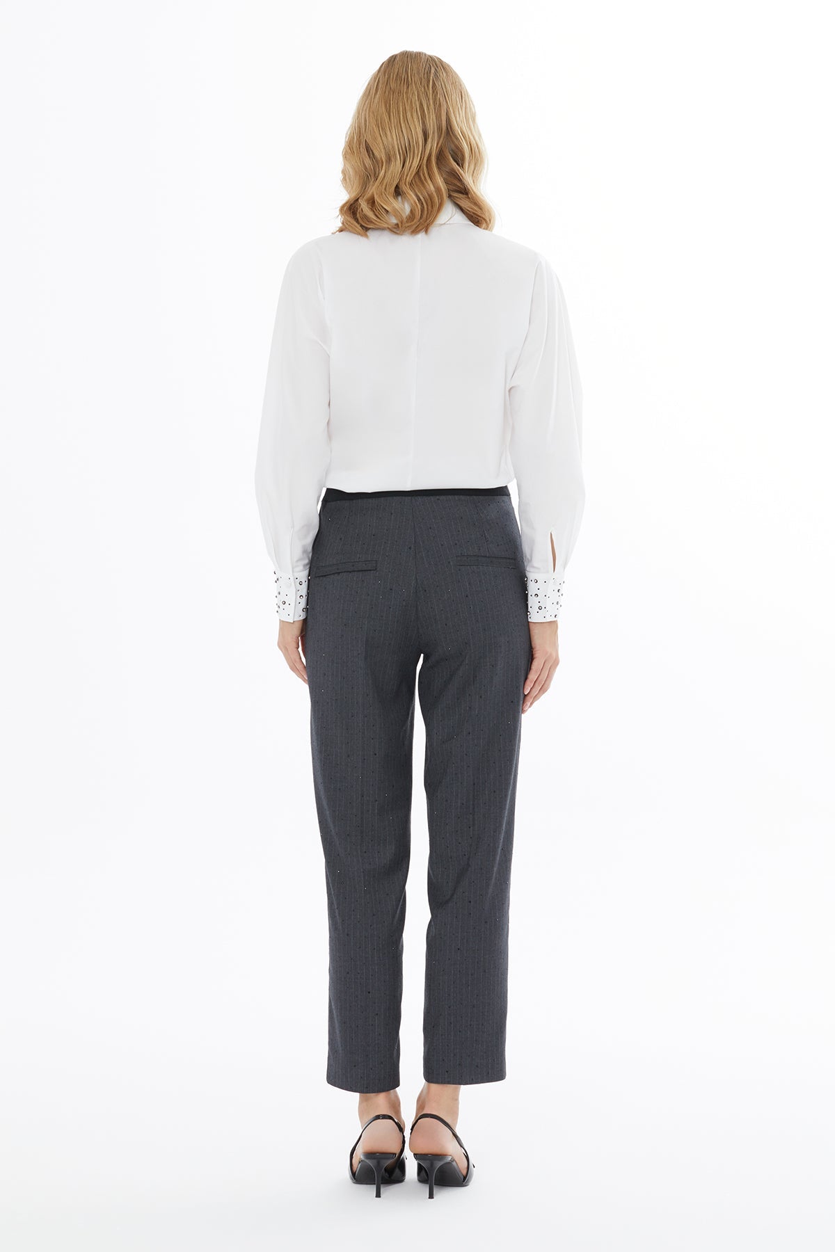 Grey Ankle-Length Trousers