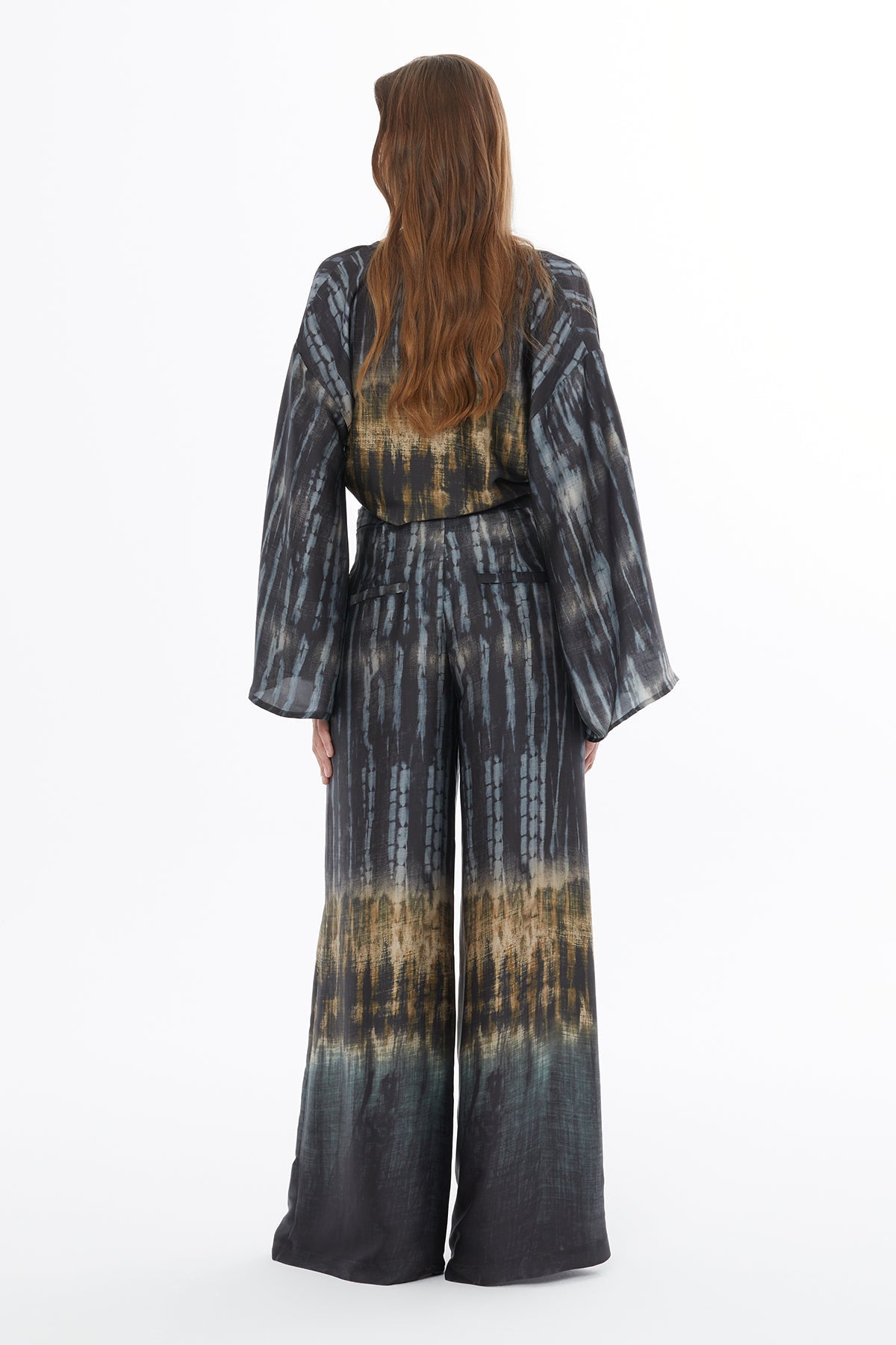 Printed Pleated-Detail Relaxed-Fit Trousers