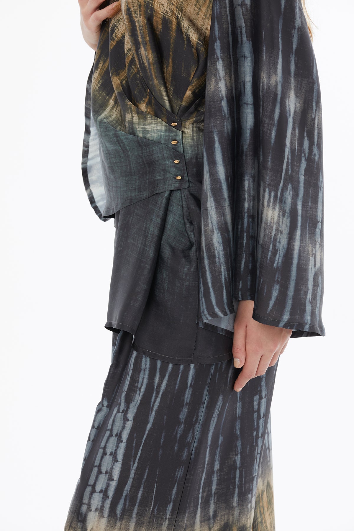 Printed Wrap-Around Blouse