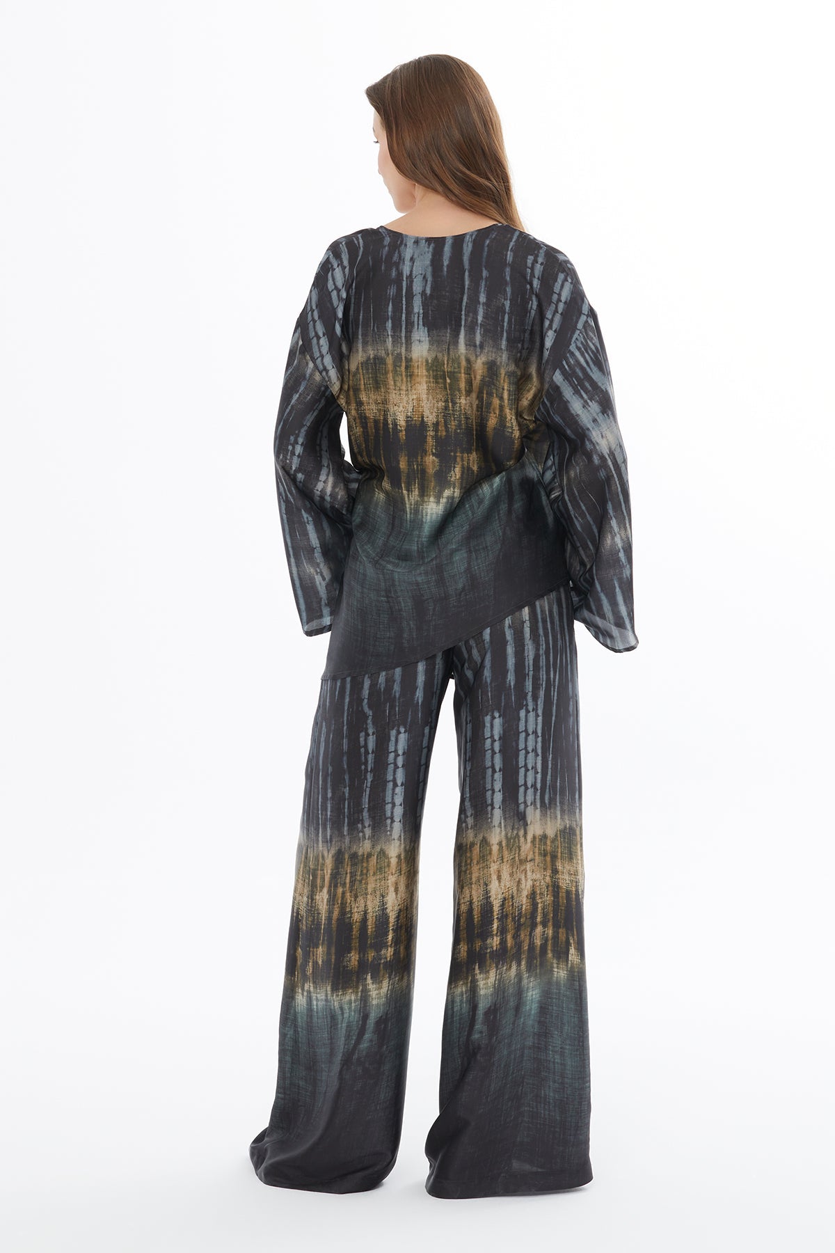 Printed Wrap-Around Blouse