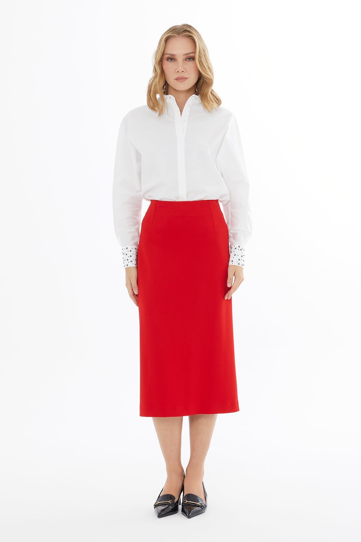 Red Skirt with Back Zipper Closure