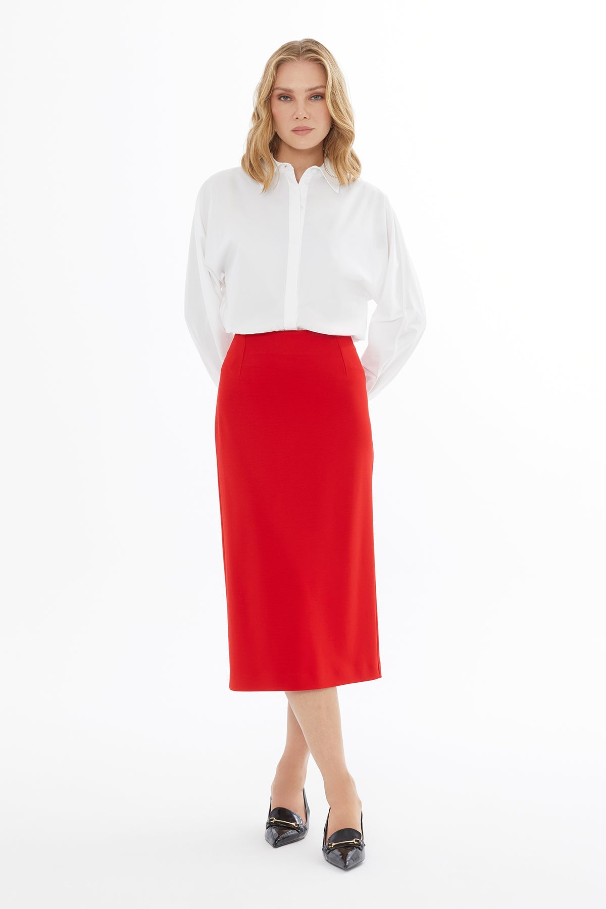 Red Skirt with Back Zipper Closure