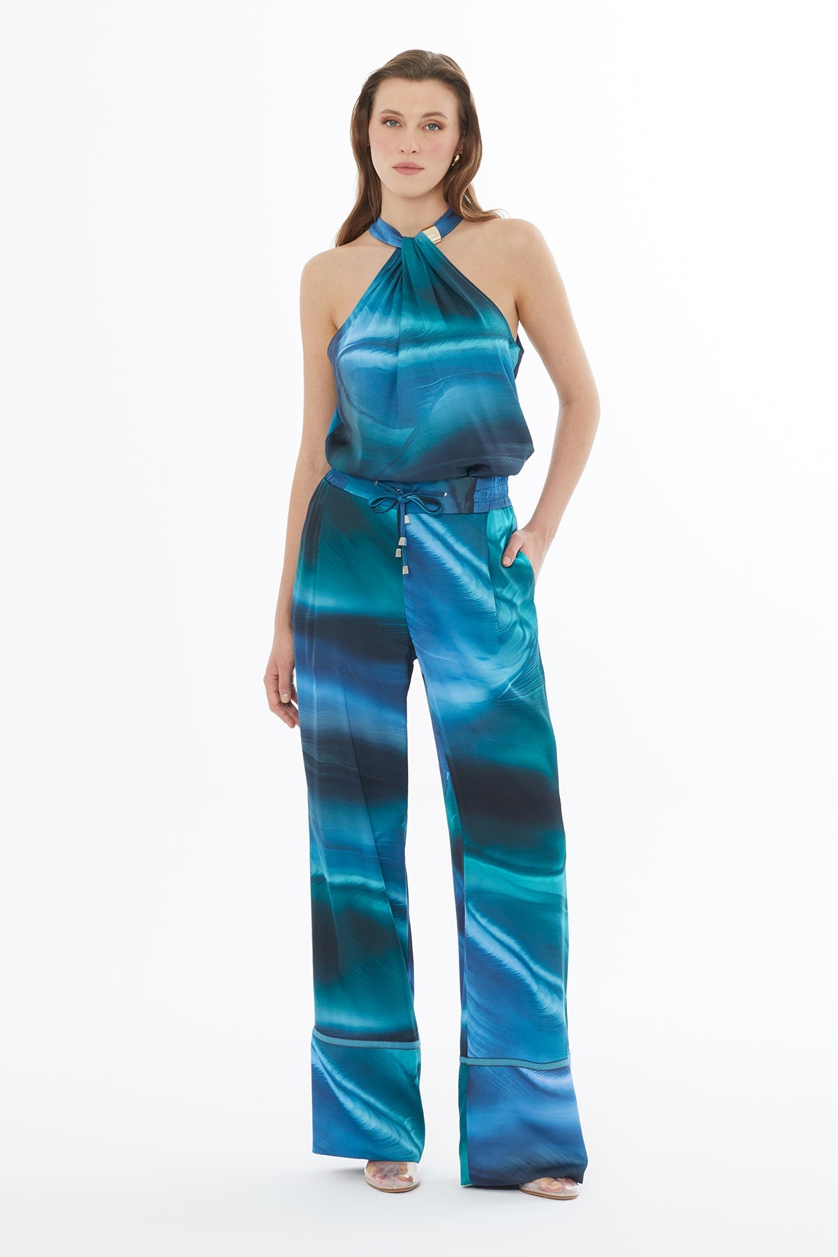 Striped Pattern Loose Fit Unlined Pants