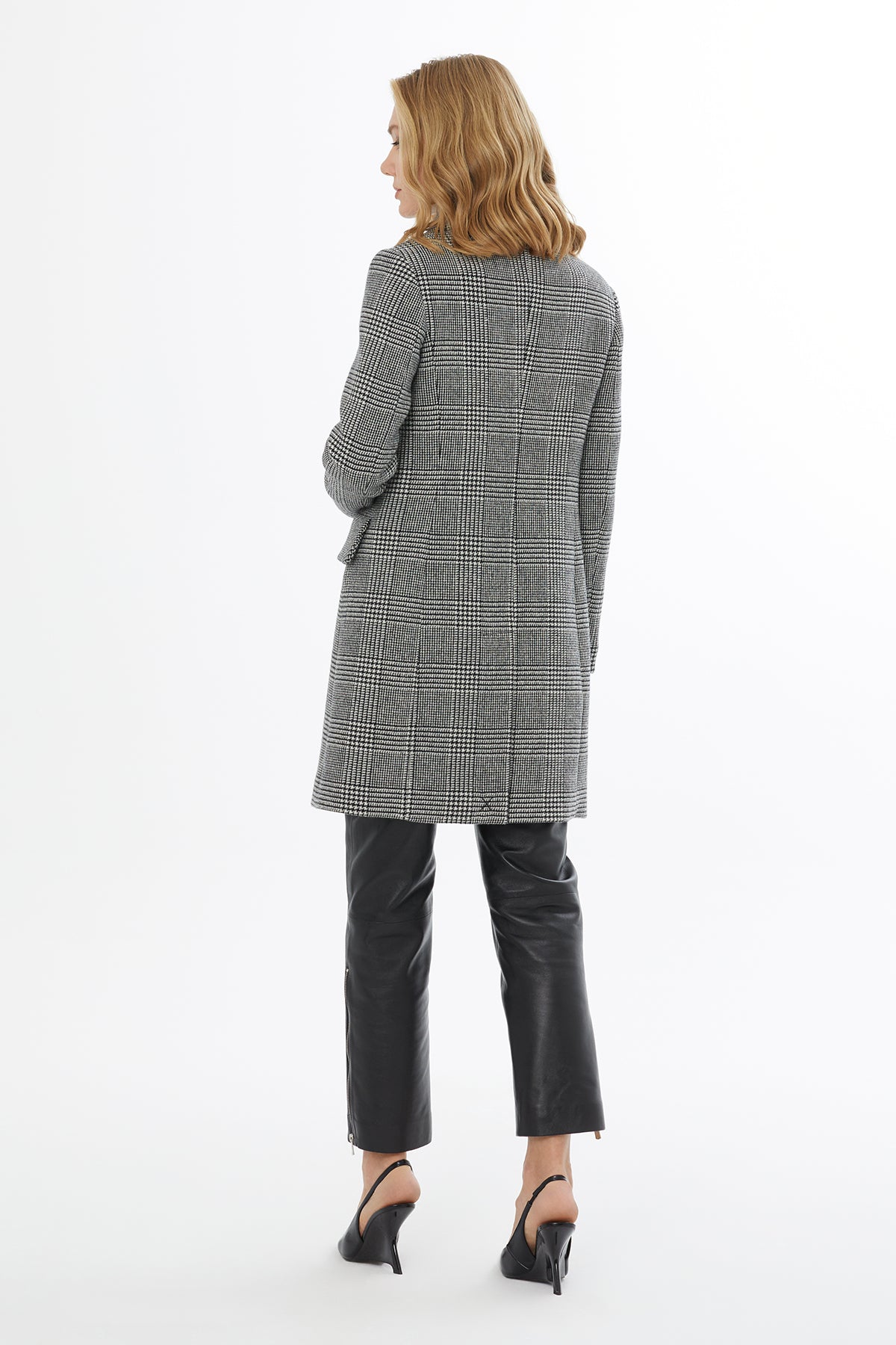 Grey Button-Front Jacket with Pockets
