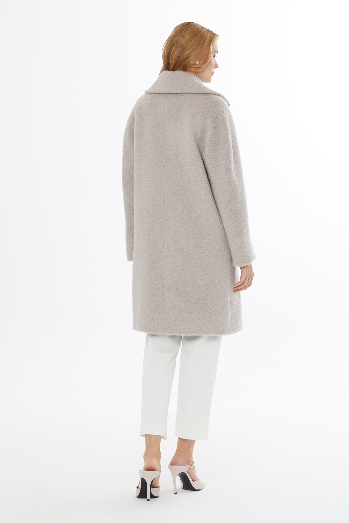 Beige Coat with Button Detail