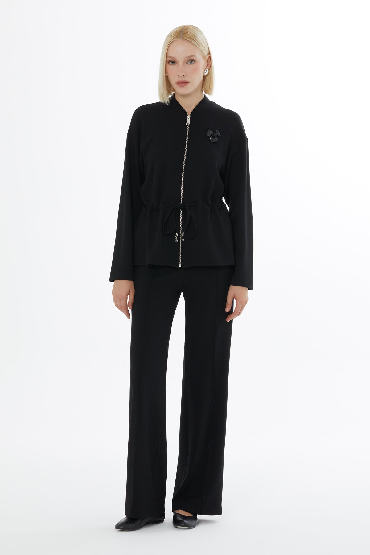 Black Drawstring Tracksuit