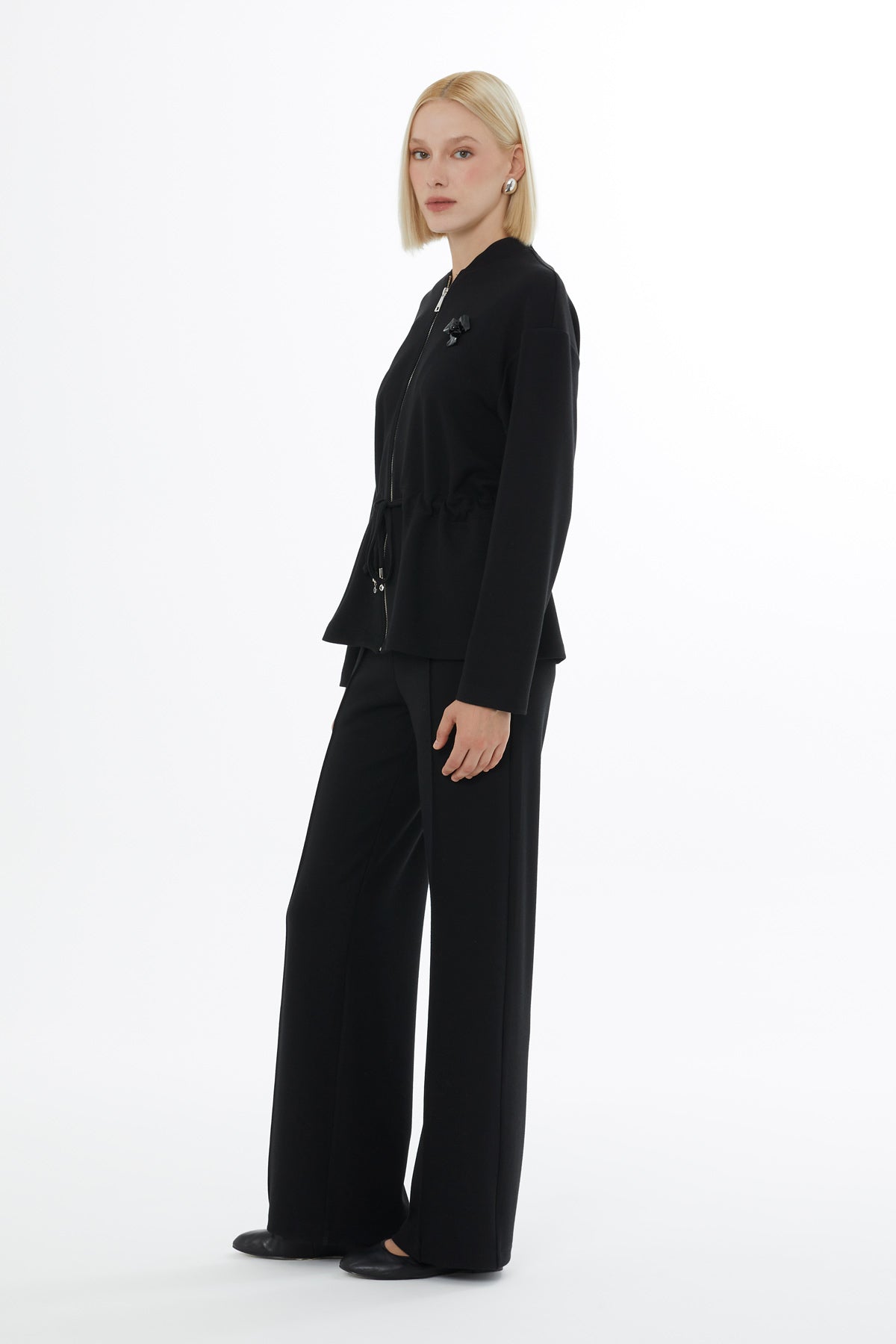 Black Drawstring Tracksuit