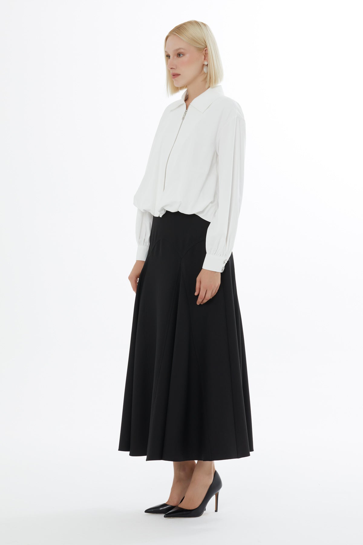 Ecru Modern-Cut Zip Jacket