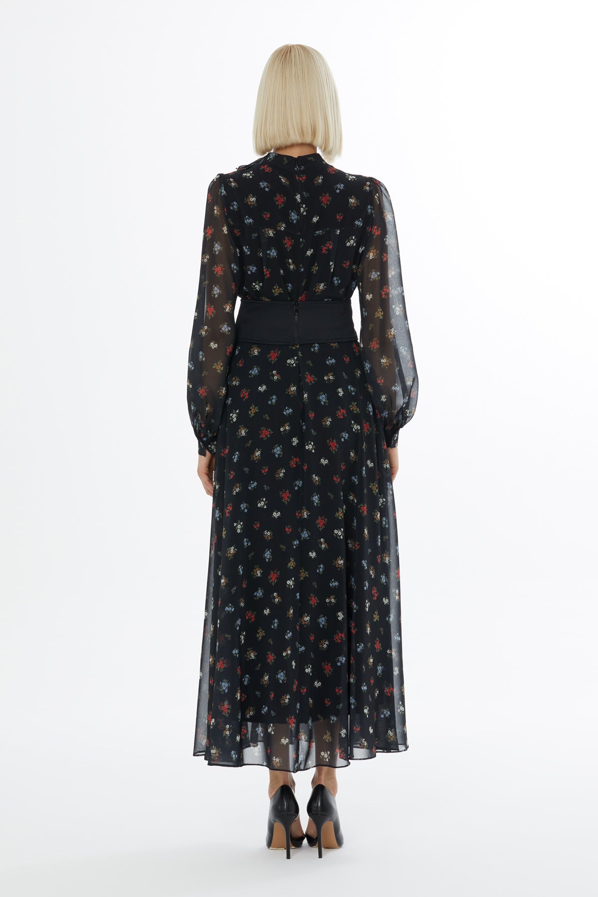 Printed Maxi Dress with Belt Detail