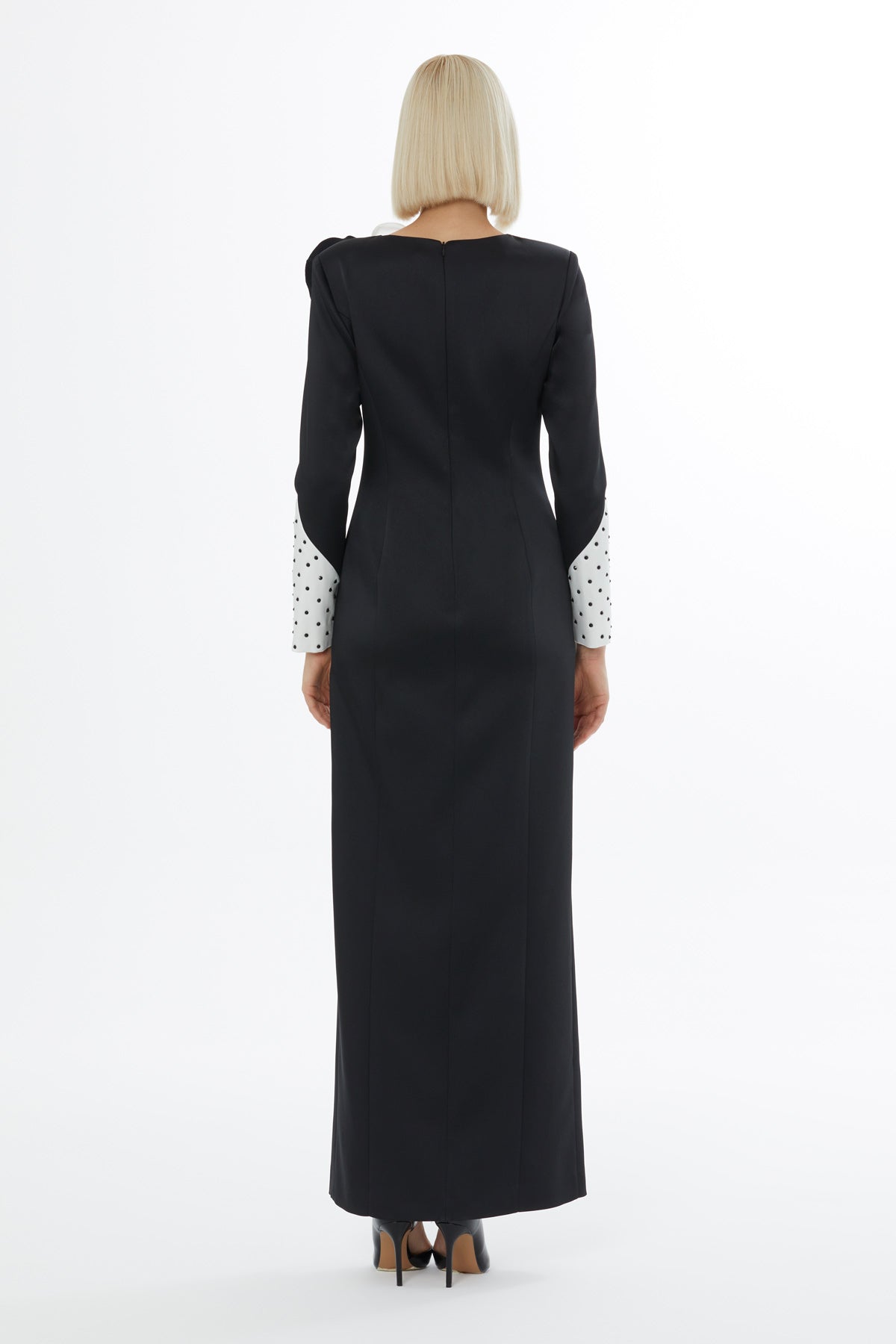 Black Maxi Dress with Rose Detail