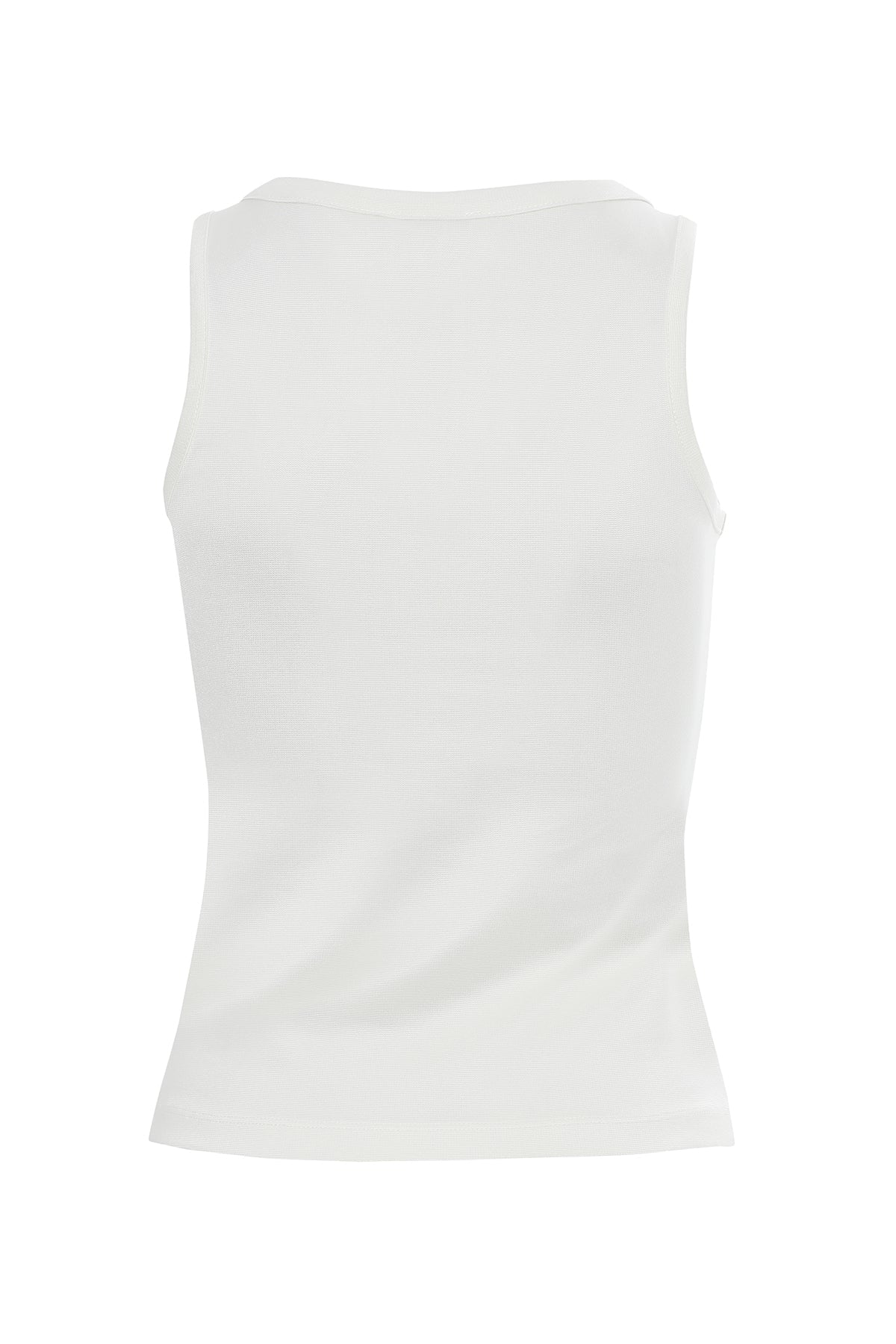 Ecru Sleeveless Top with Stone Details