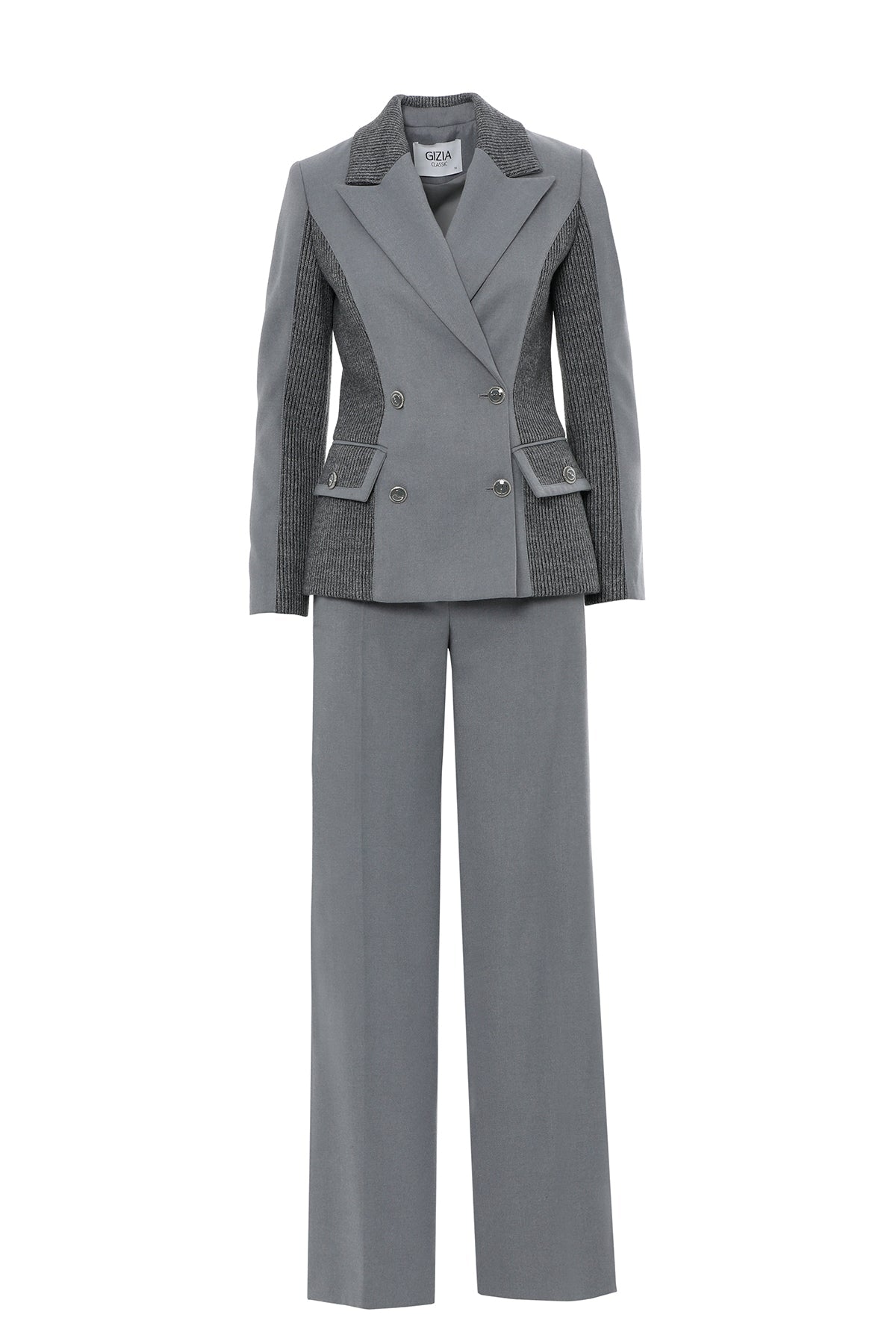 Grey Suit with Double-Breasted Jacket