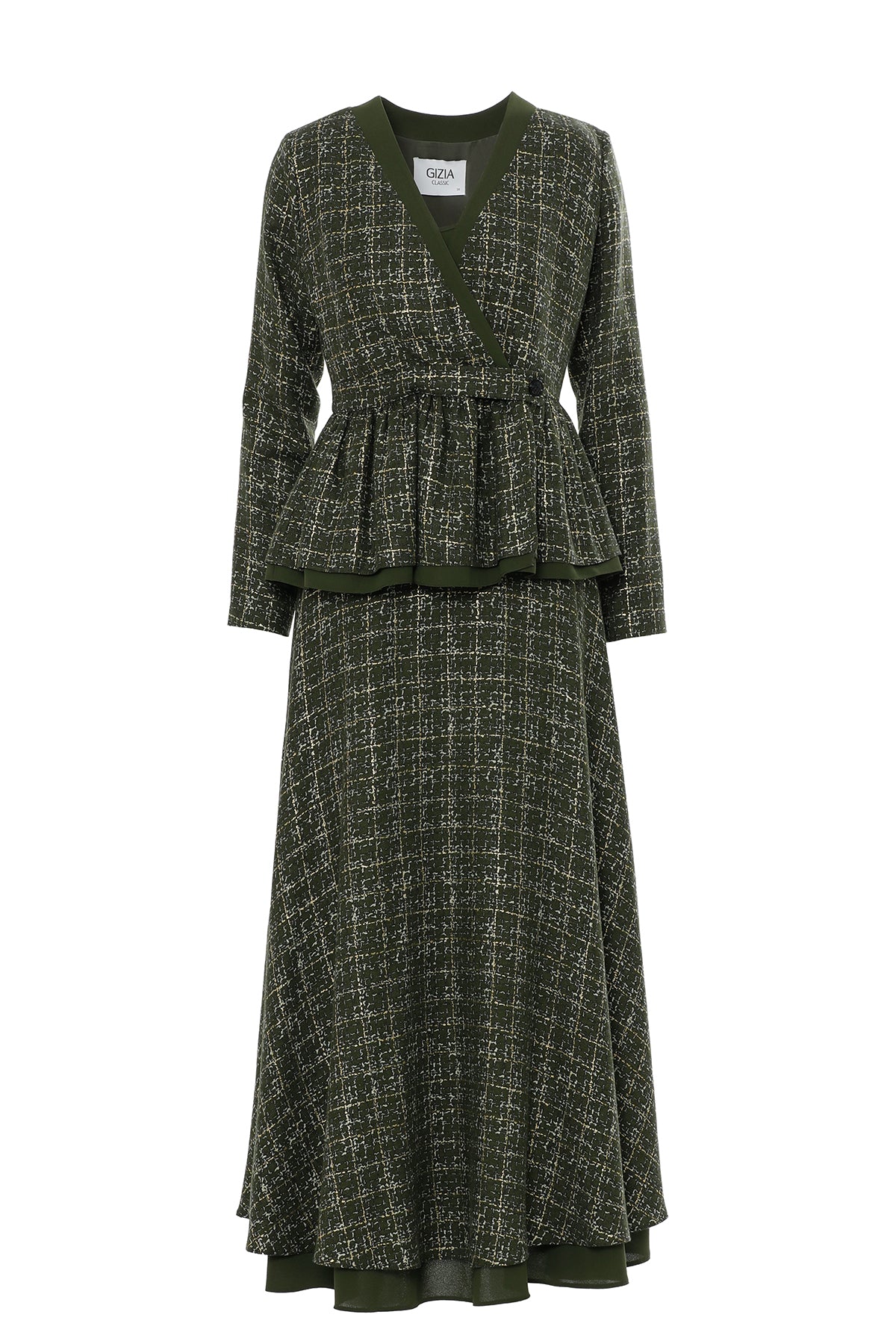 Green Suit with Pleated Jacket