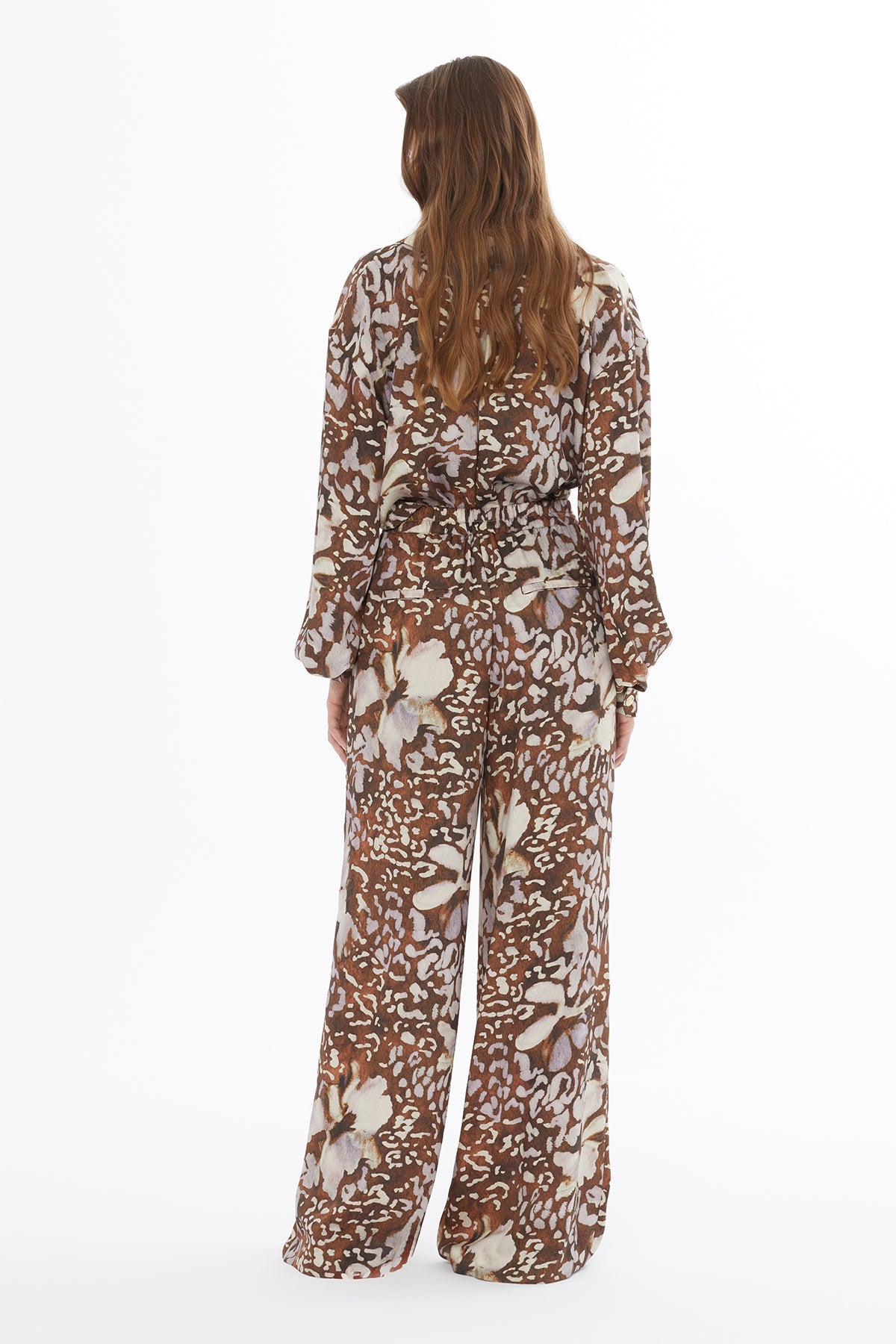 Printed Wide-Leg Trousers
