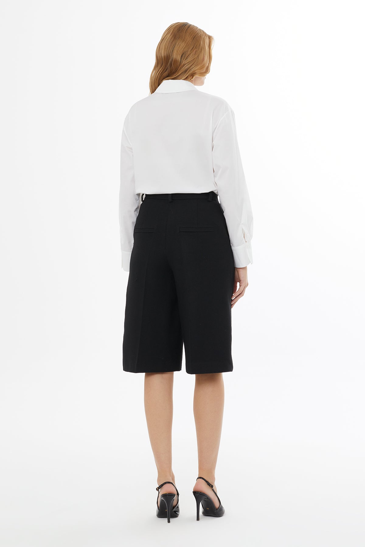 Black Shorts with Crease Detail