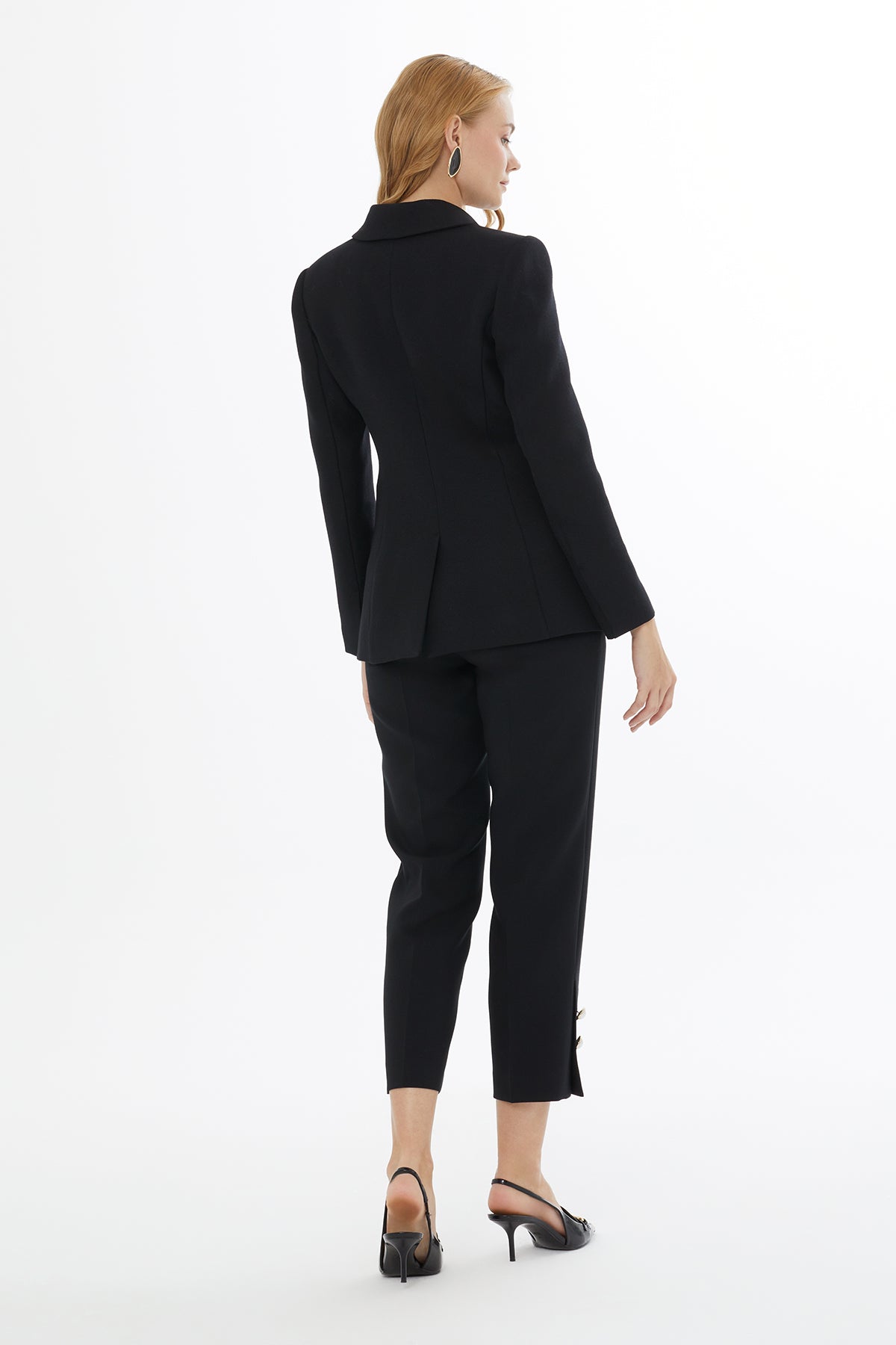 Black Jacket with Buttoned Belt