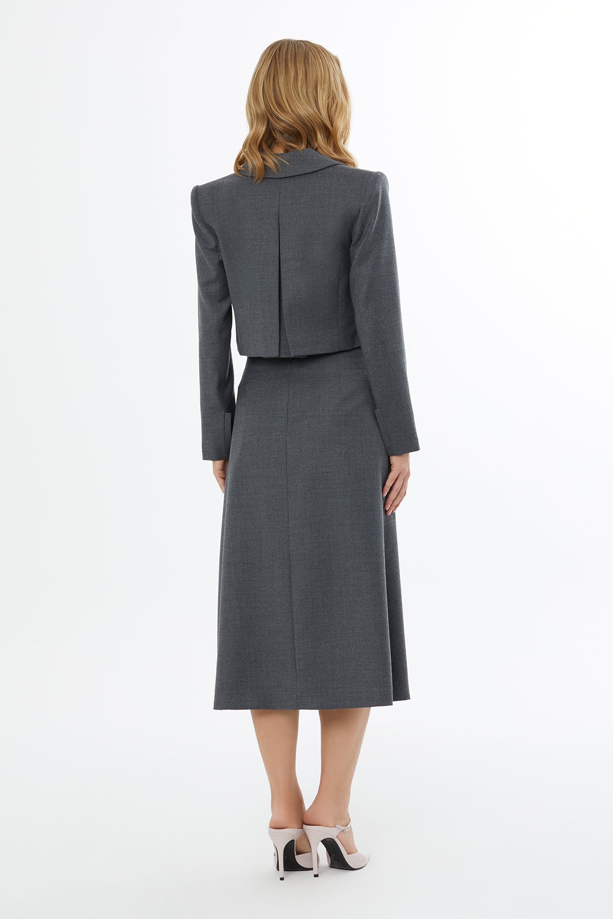 Grey Short Jacket with Buttons