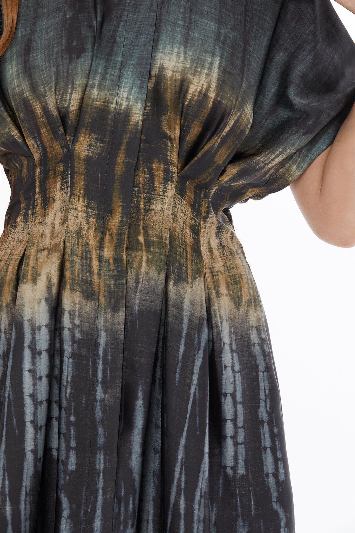 Printed Front-Buttoned Midi Dress