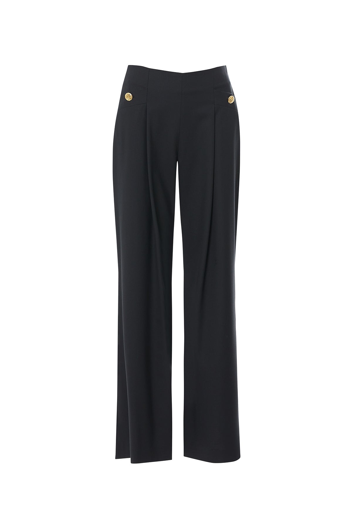 Black Trousers with Hook Closure