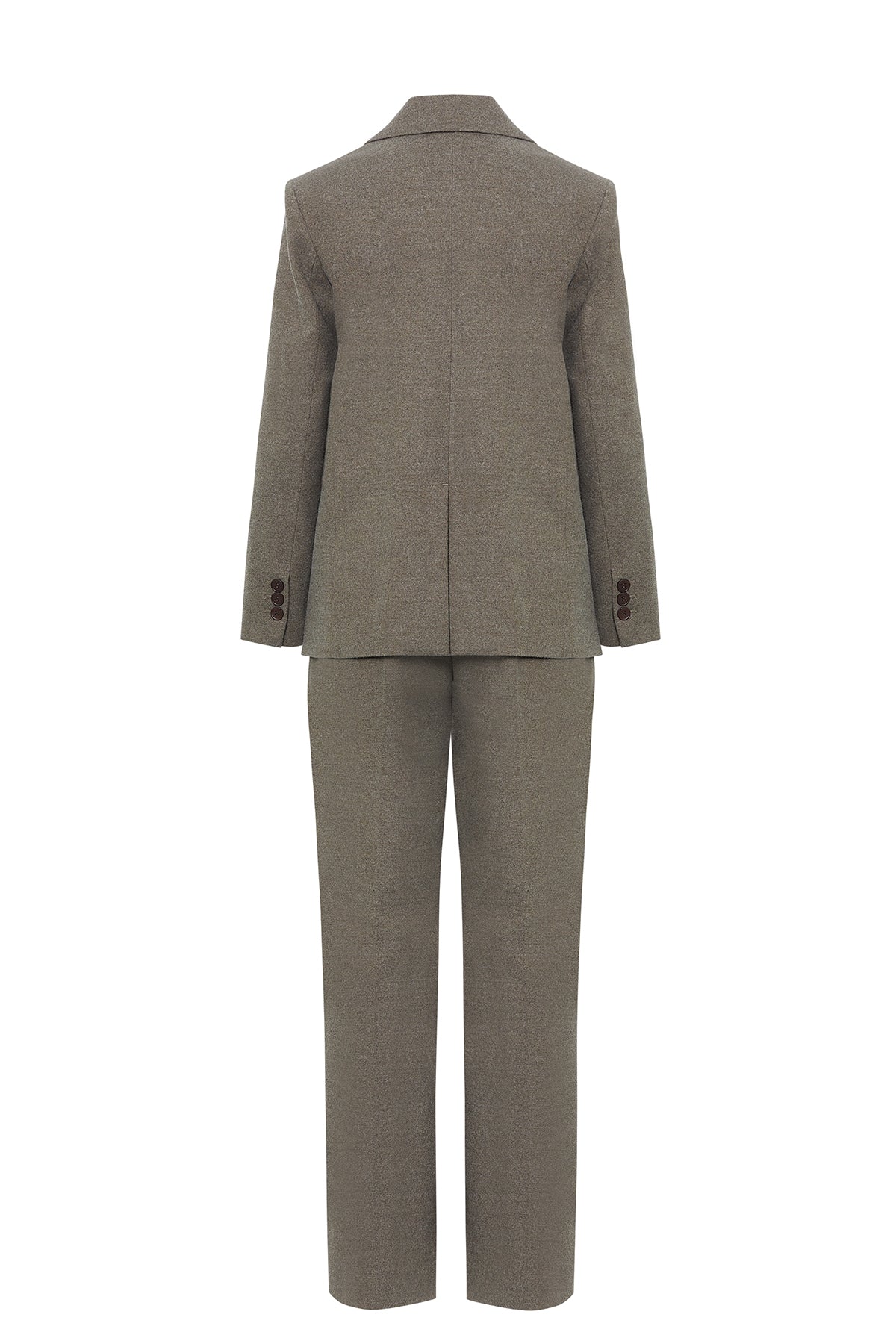 Beige Double-Breasted Jacket Suit