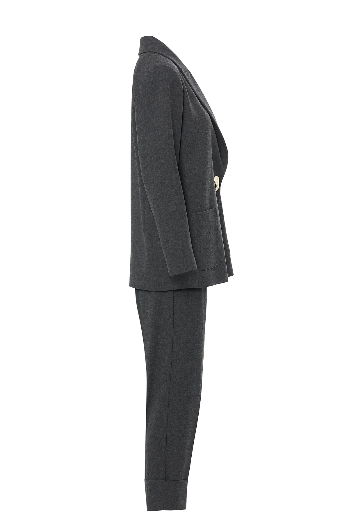 Black Suit with Metal-Button Jacket