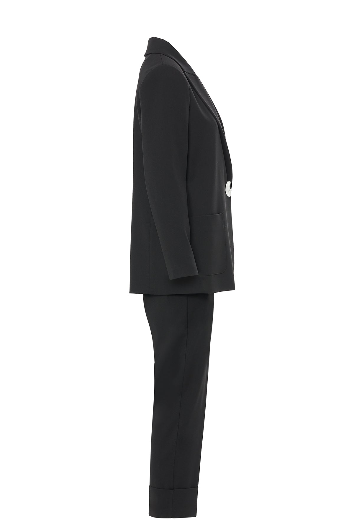 Grey Suit Jacket with Metal Buttons