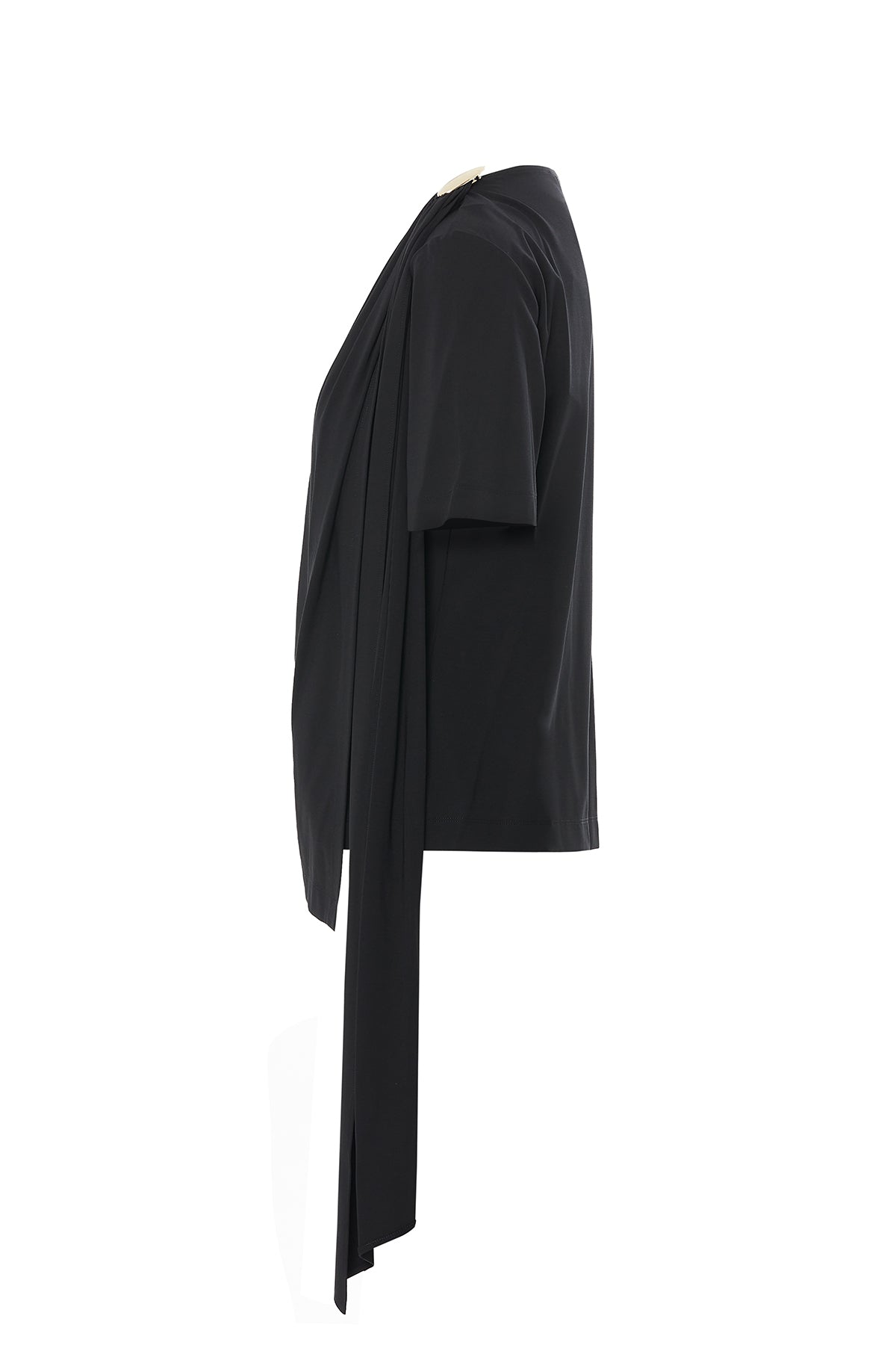 Black Blouse with Scarf Detail