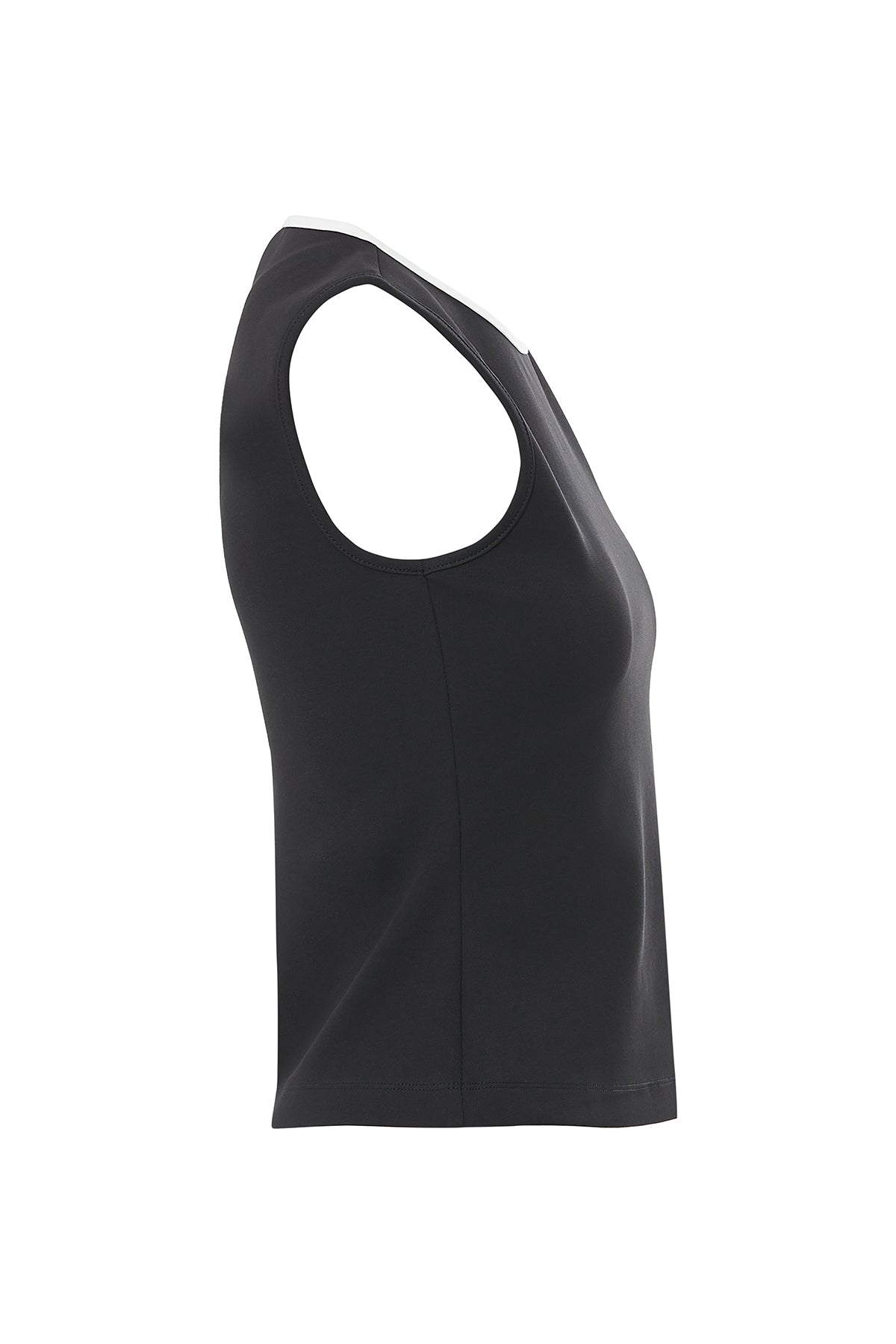 Black Sleeveless Crew-Neck Blouse