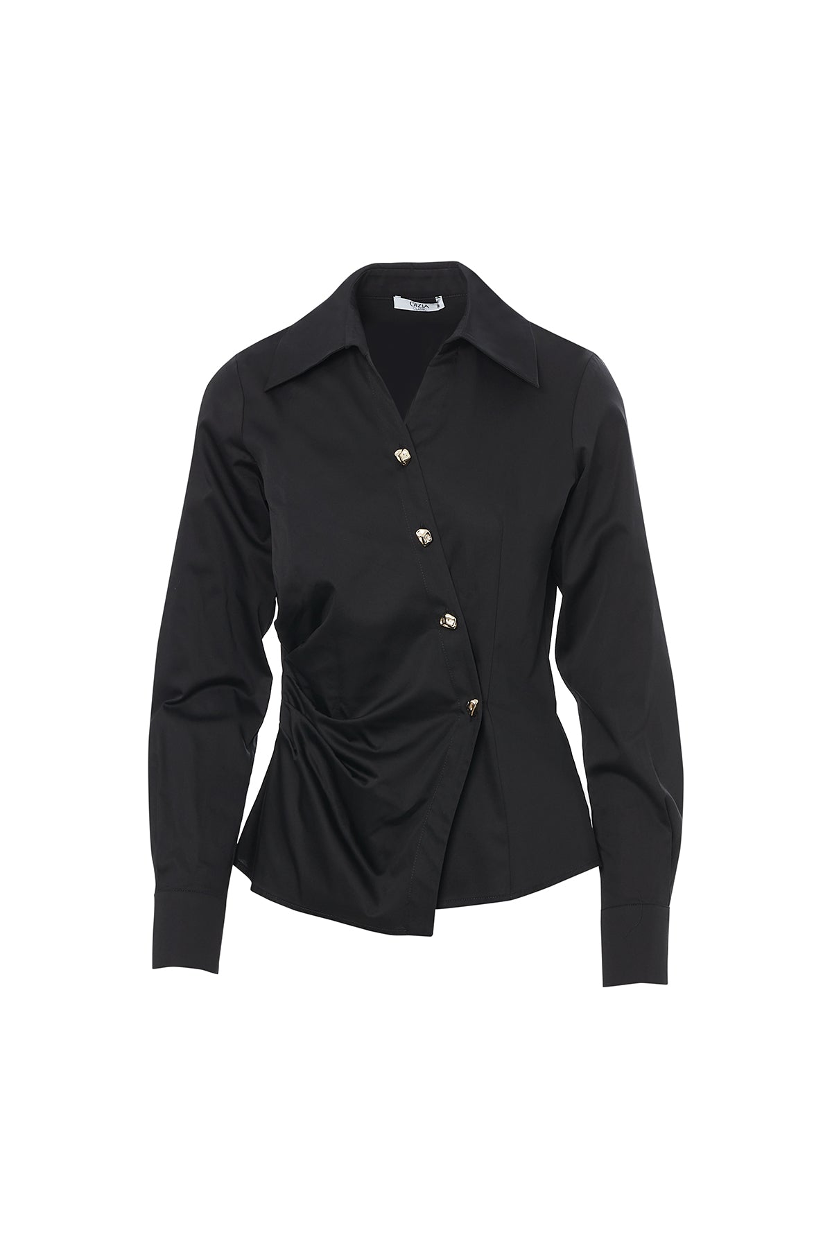 Black Shirt with Drawstring Waist