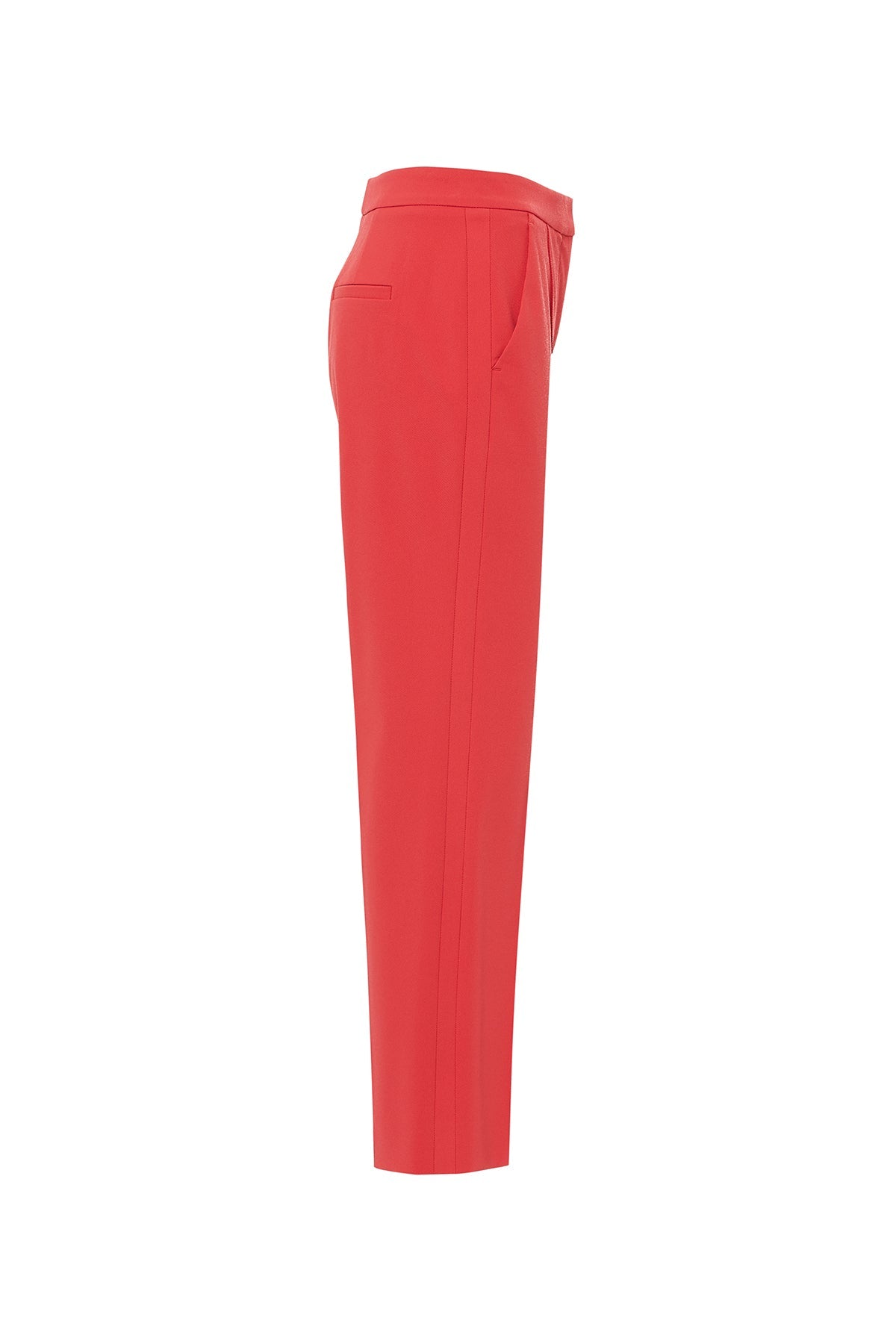 Red Classic Fabric Trousers