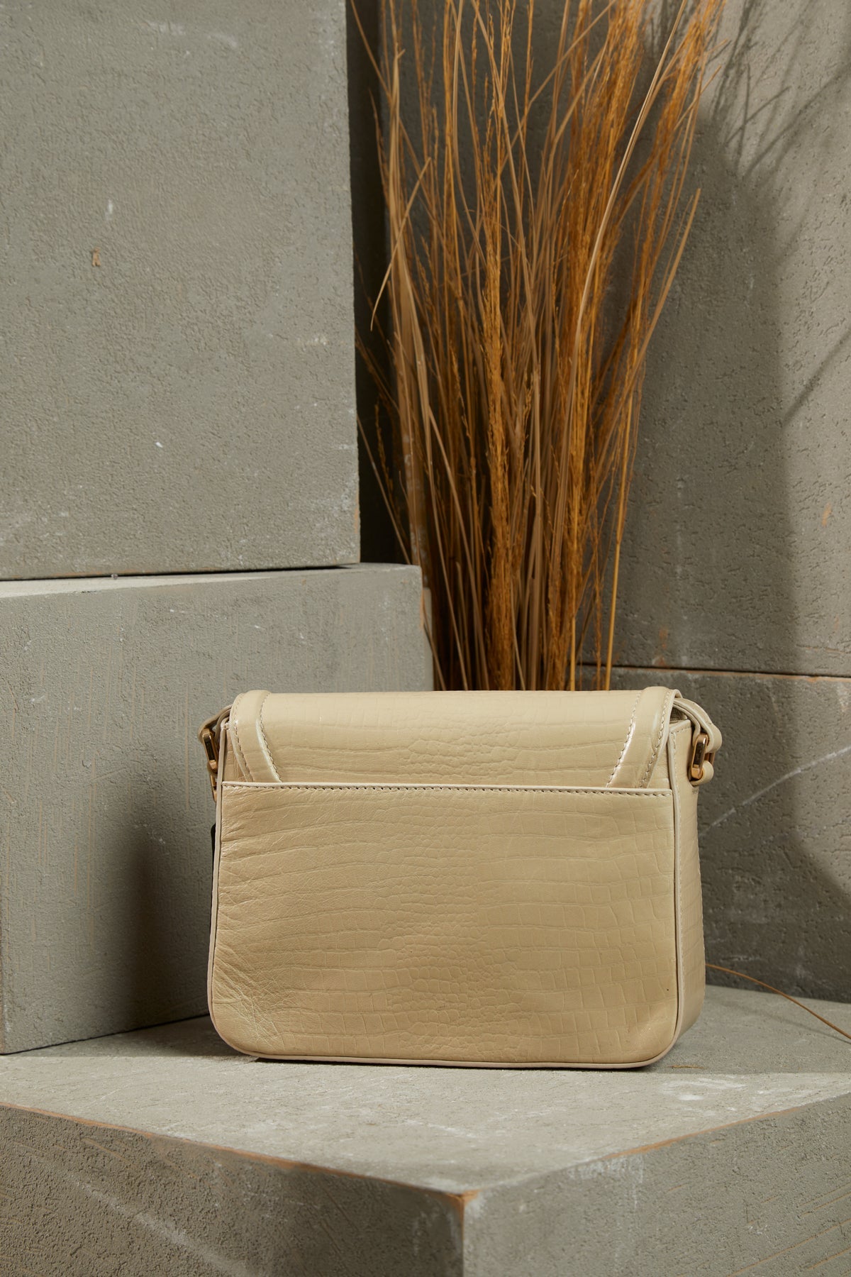 Adjustable Long Strap Leather Bag with Pattern