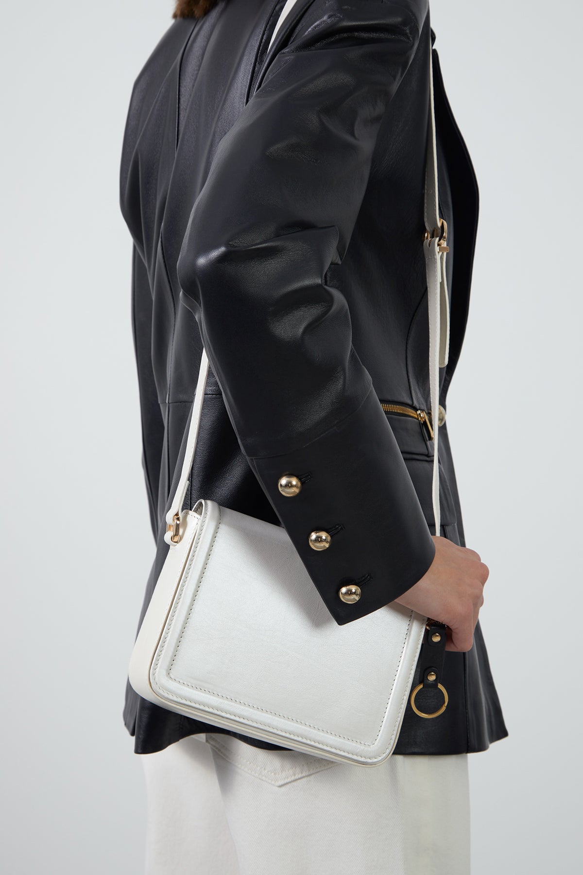 Adjustable Long Strap Leather Bag with Pattern