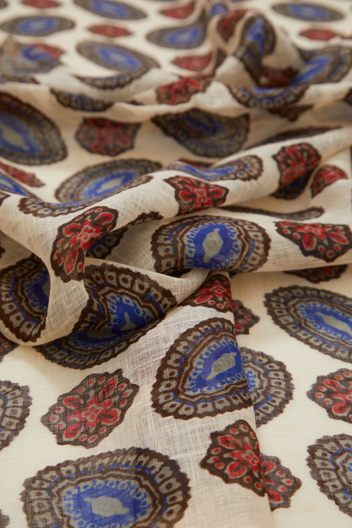 Ethnic Patterned Linen Shawl