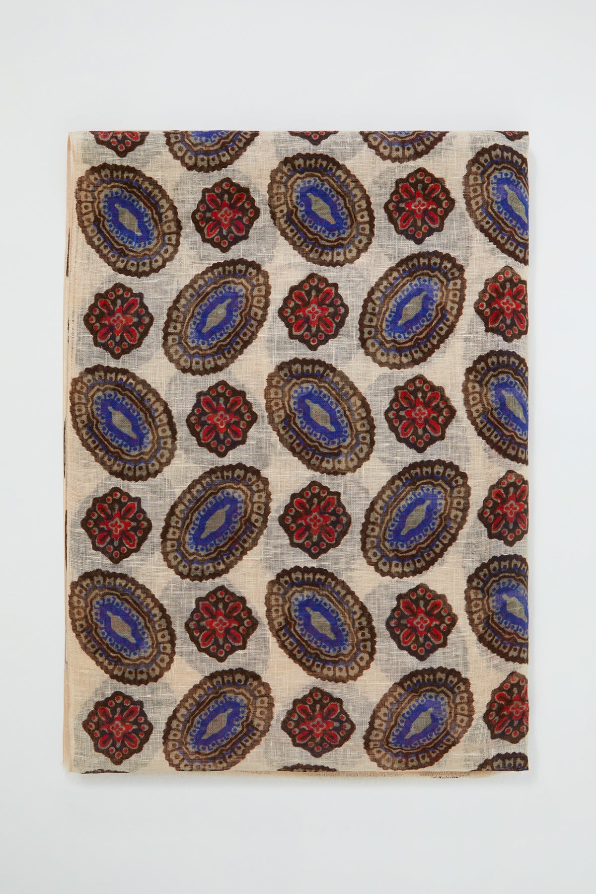 Ethnic Patterned Linen Shawl