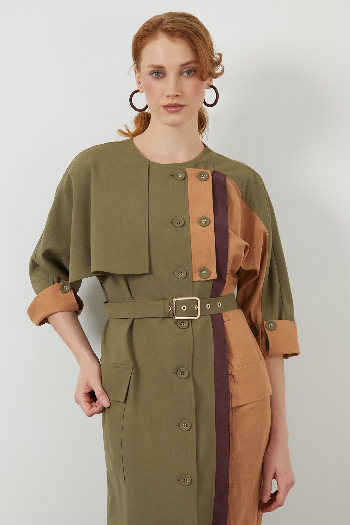 Lined Label-Sleeve Trenchcoat