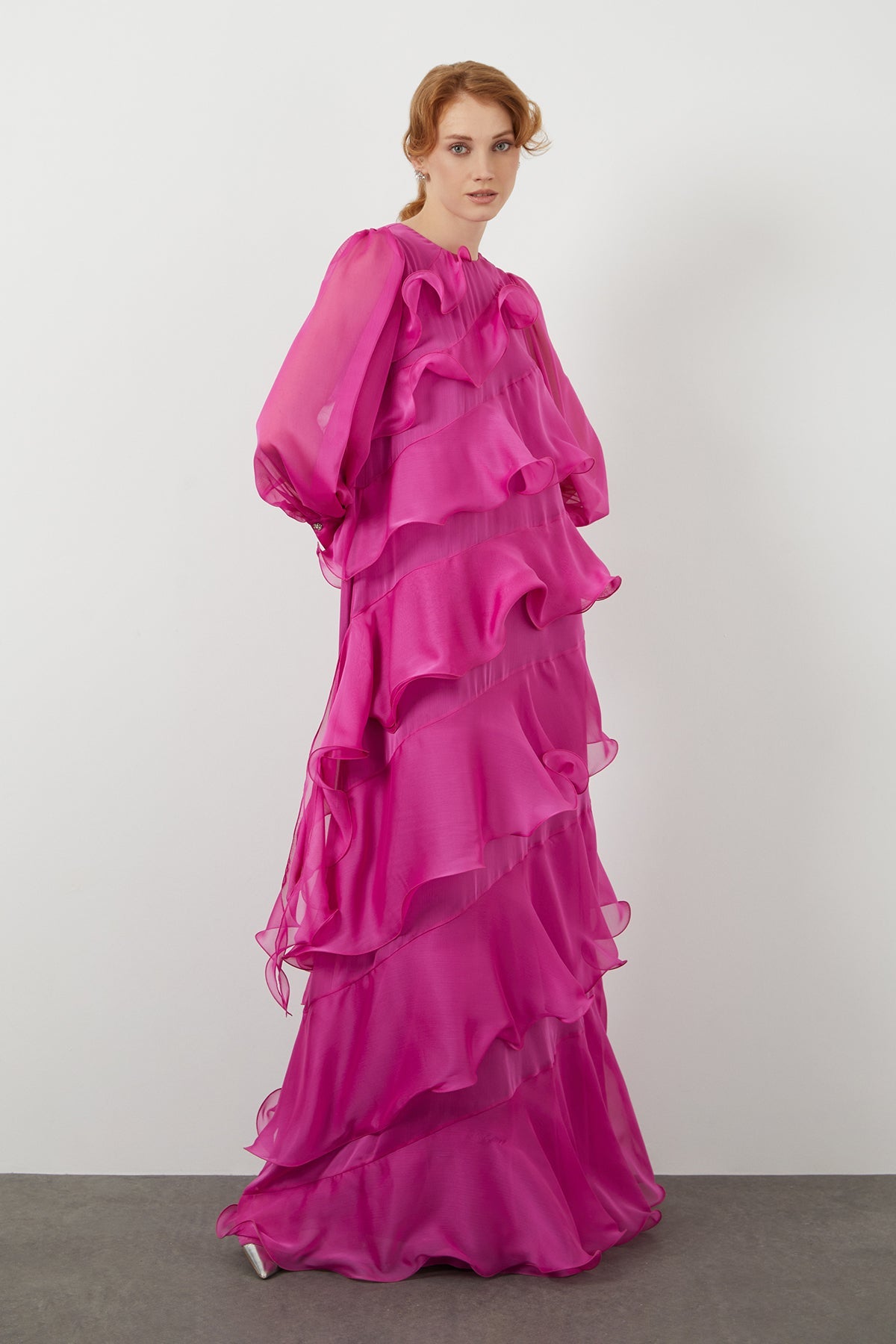 Pink Asymmetric Maxi Dress