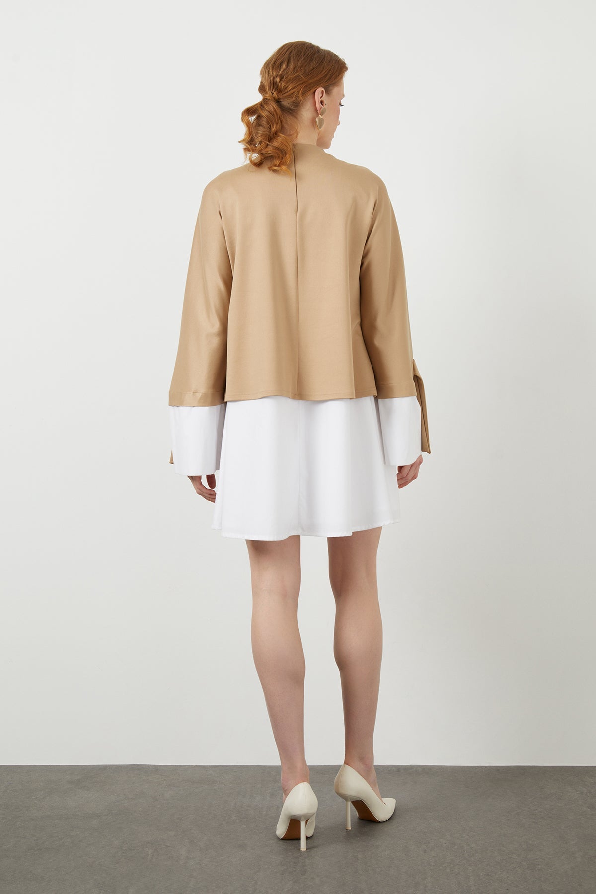 White Embroidered-Detail Mini Dress