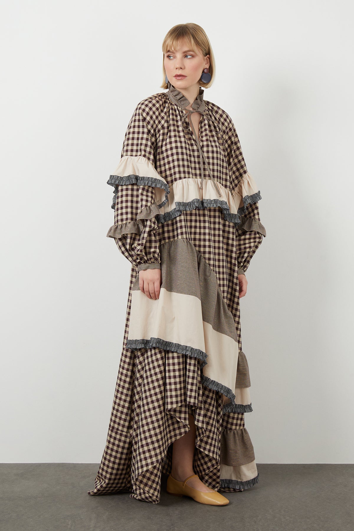 Red Tie-Neck Maxi Dress