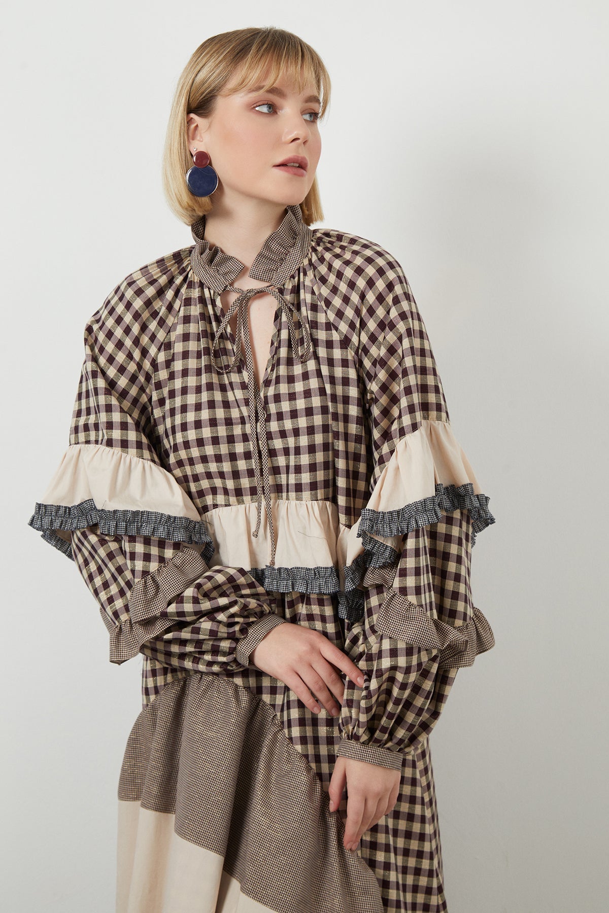 Red Tie-Neck Maxi Dress