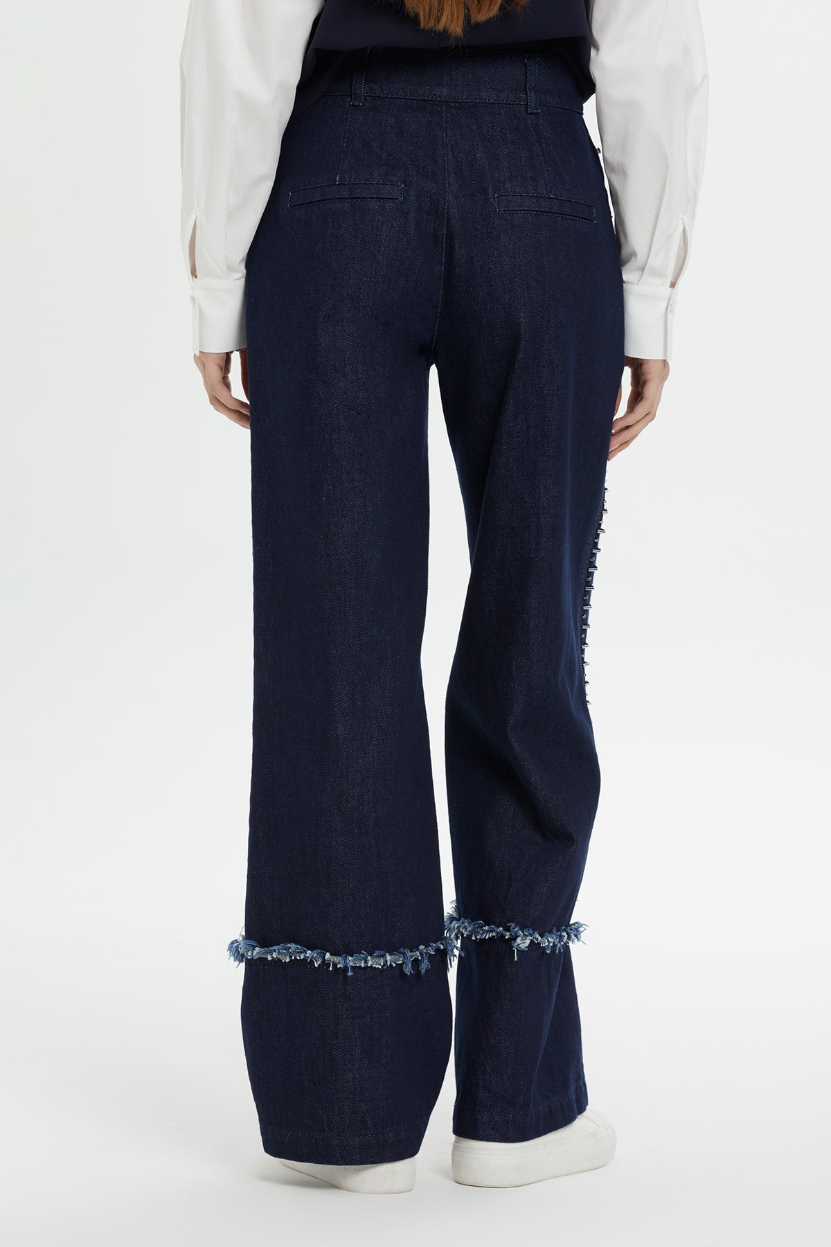 Embroidered Wide-Leg Jeans
