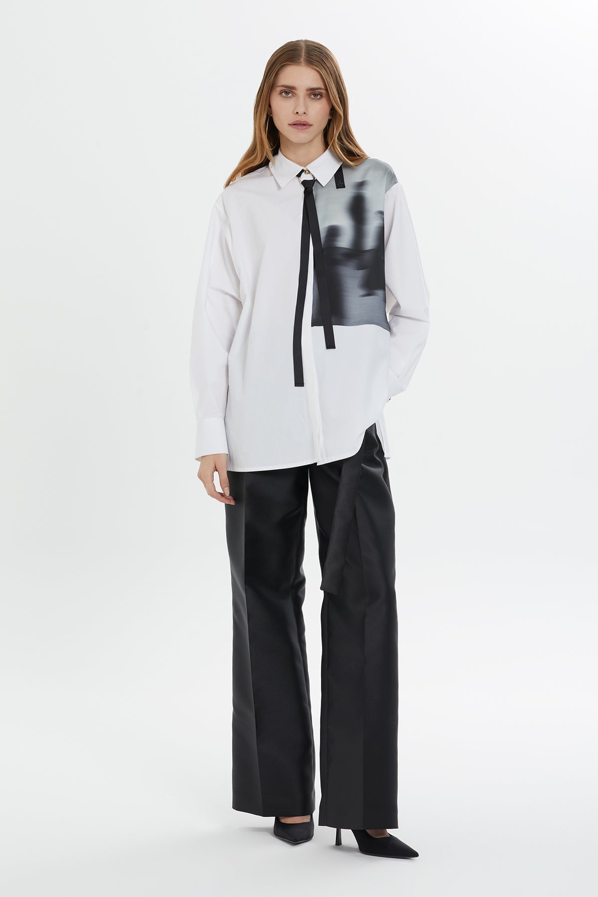 White Printed Cotton Shirt