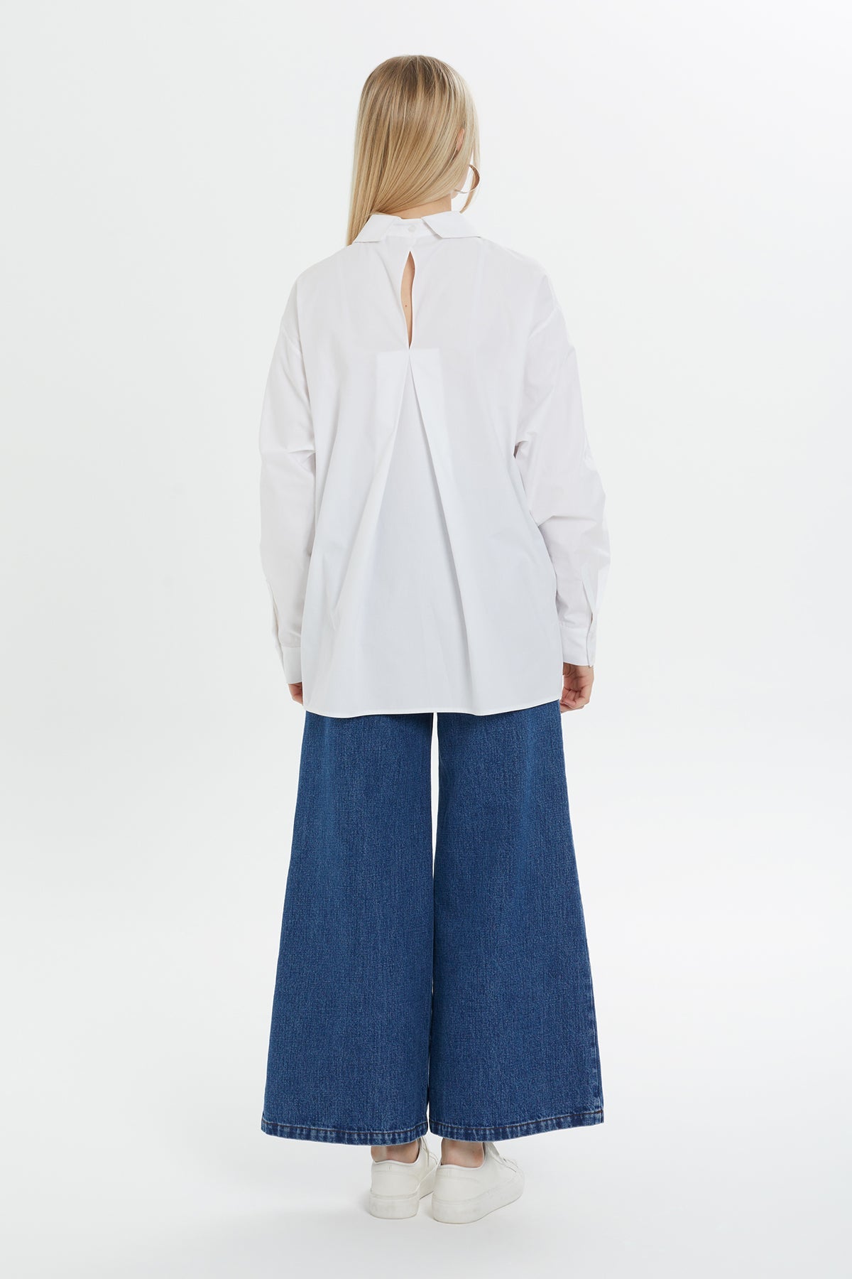 White Slit-Detail Cotton Shirt