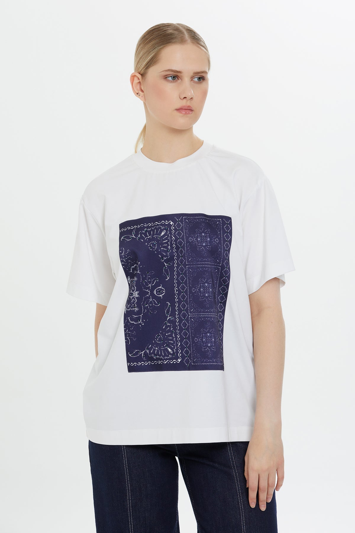 White Patterned T-Shirt
