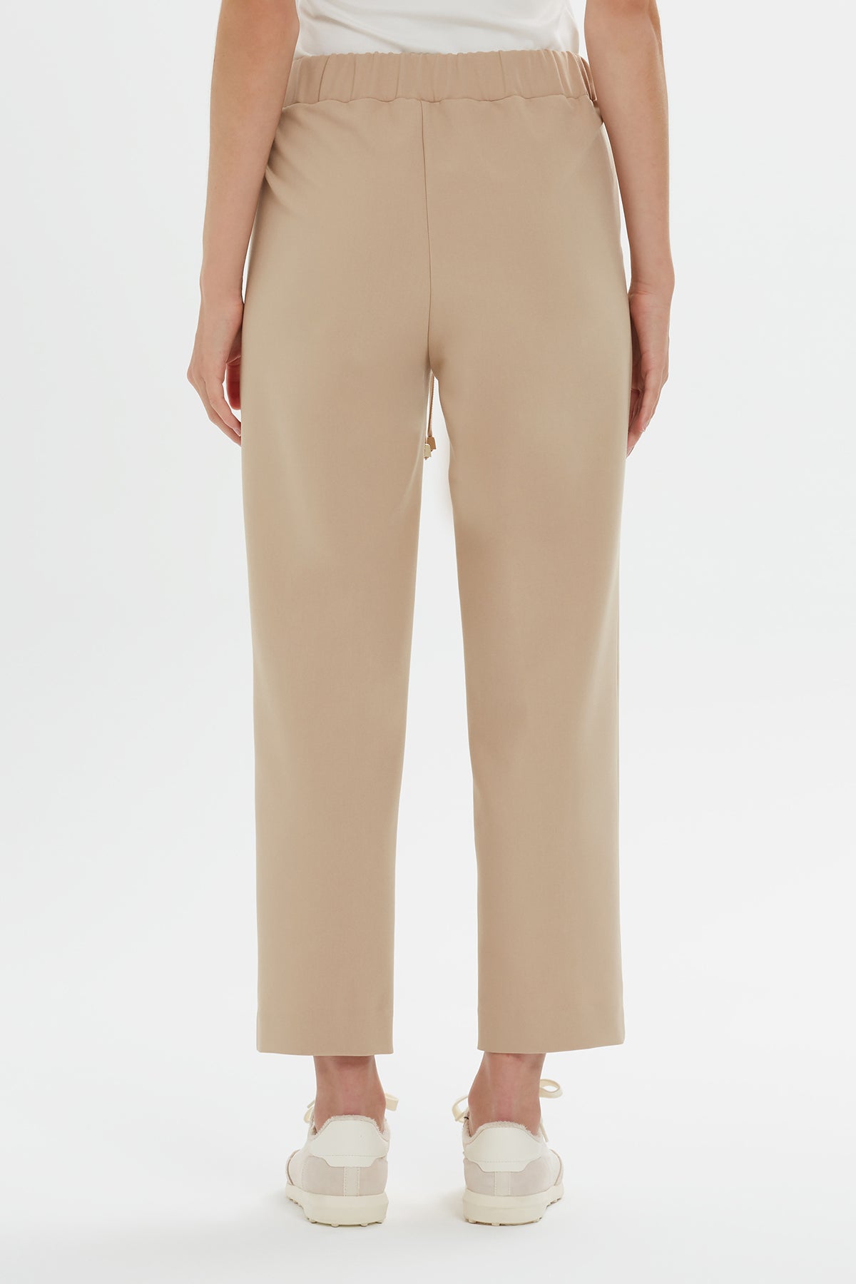 Beige Straight-Leg Sweatpants