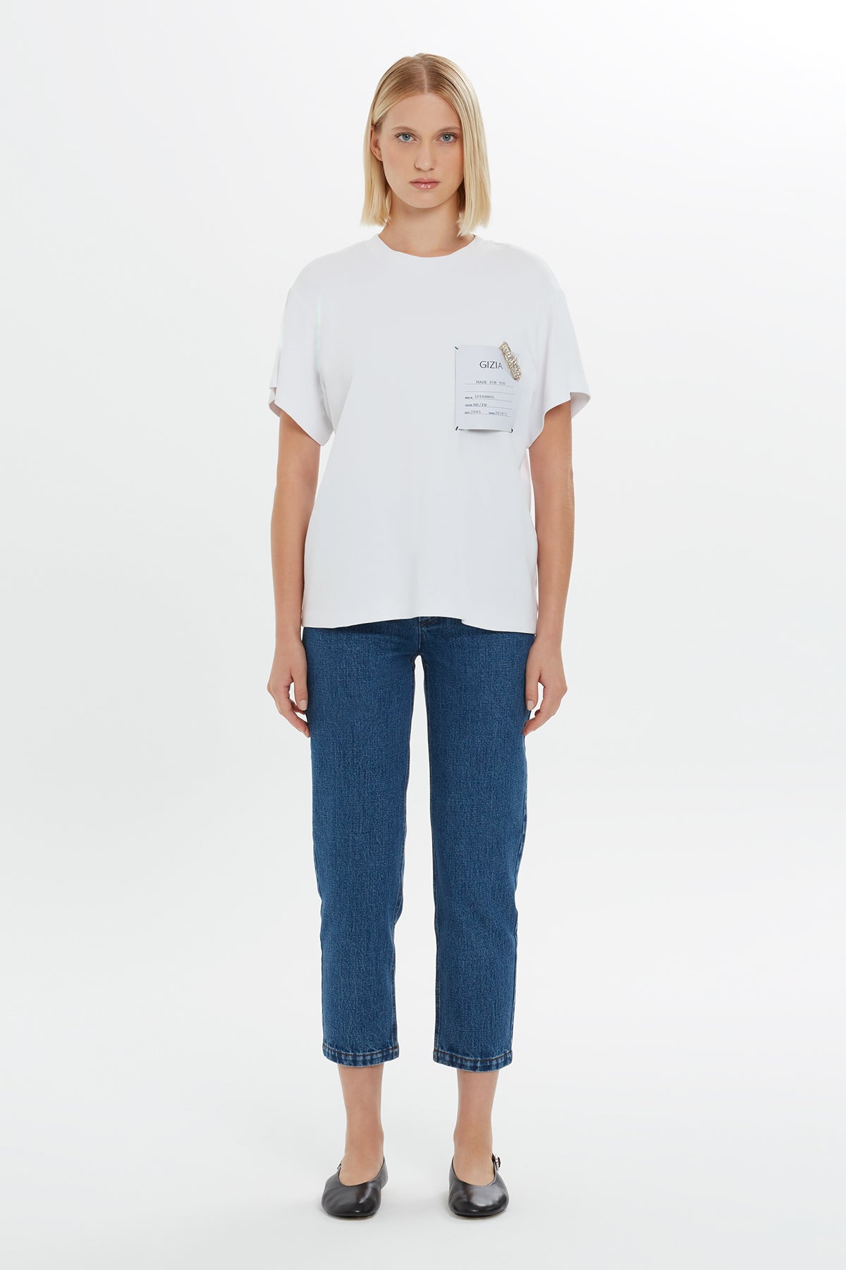 Ecru Tag Embroidered T-Shirt